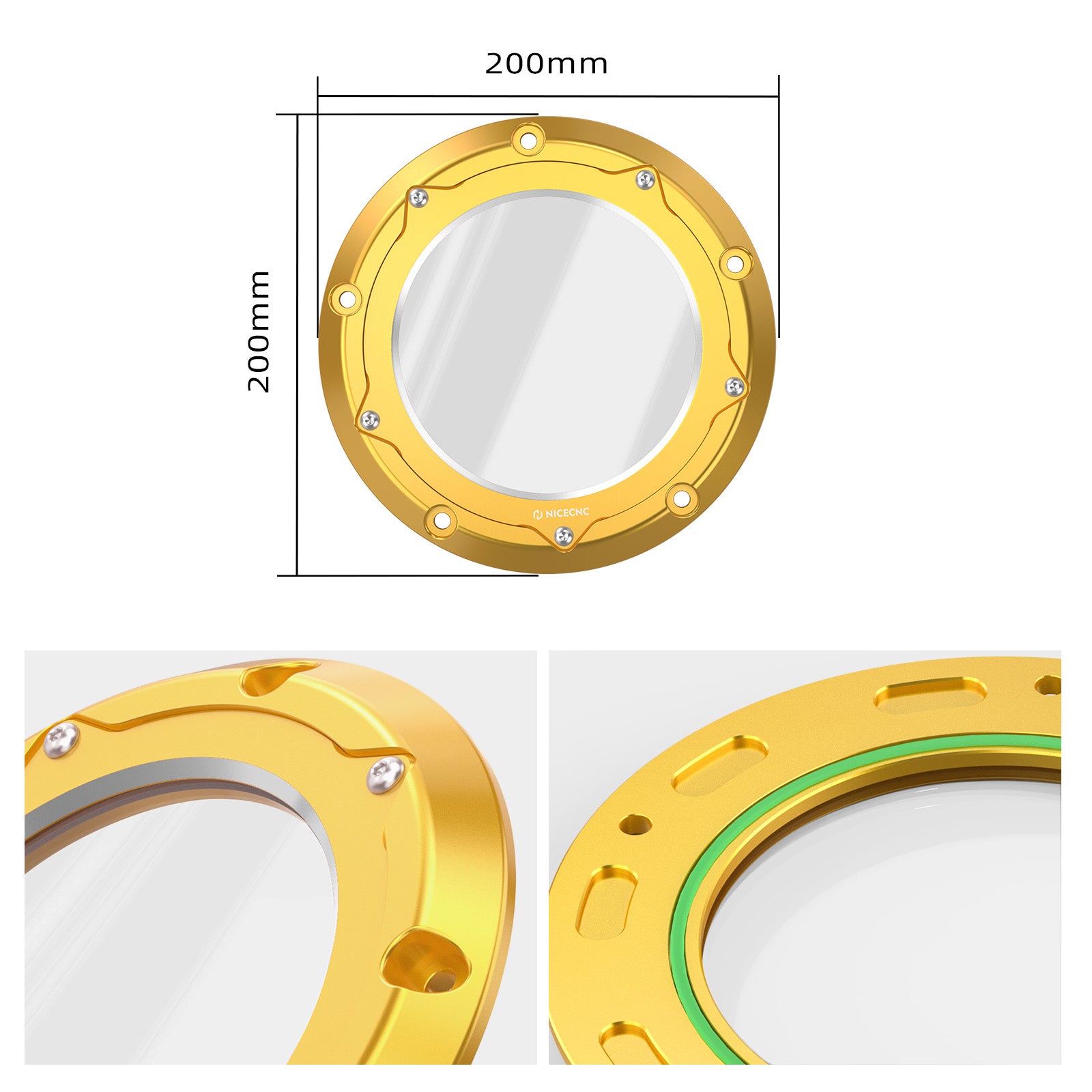 Transparent M8 Primary Derby Clutch Cover For Harley Road King Street Glide Ultra Limited