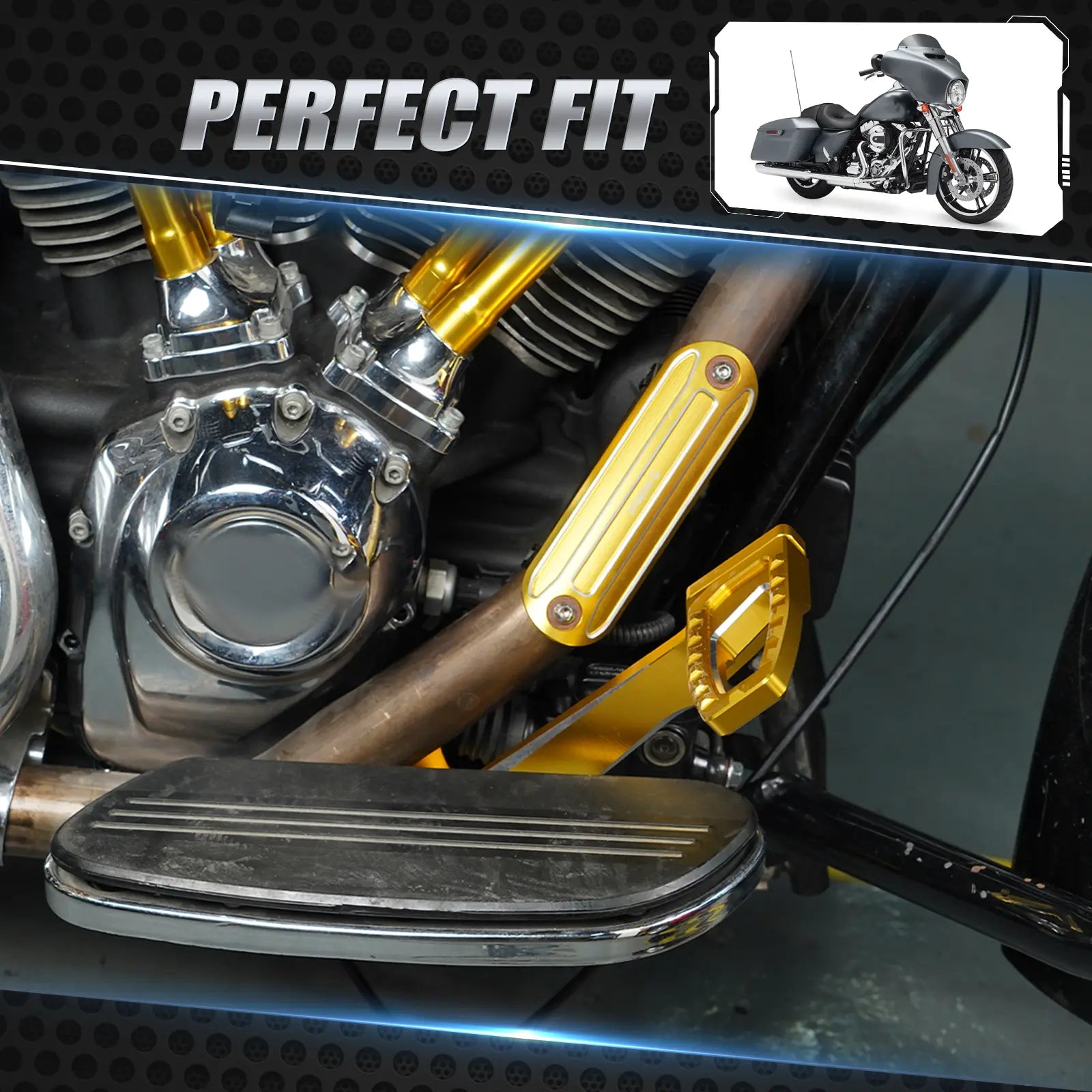 Rear Brake Pedal + Heel Toe Shifter Levers For Harley Road King Street Glide Ultra Limited