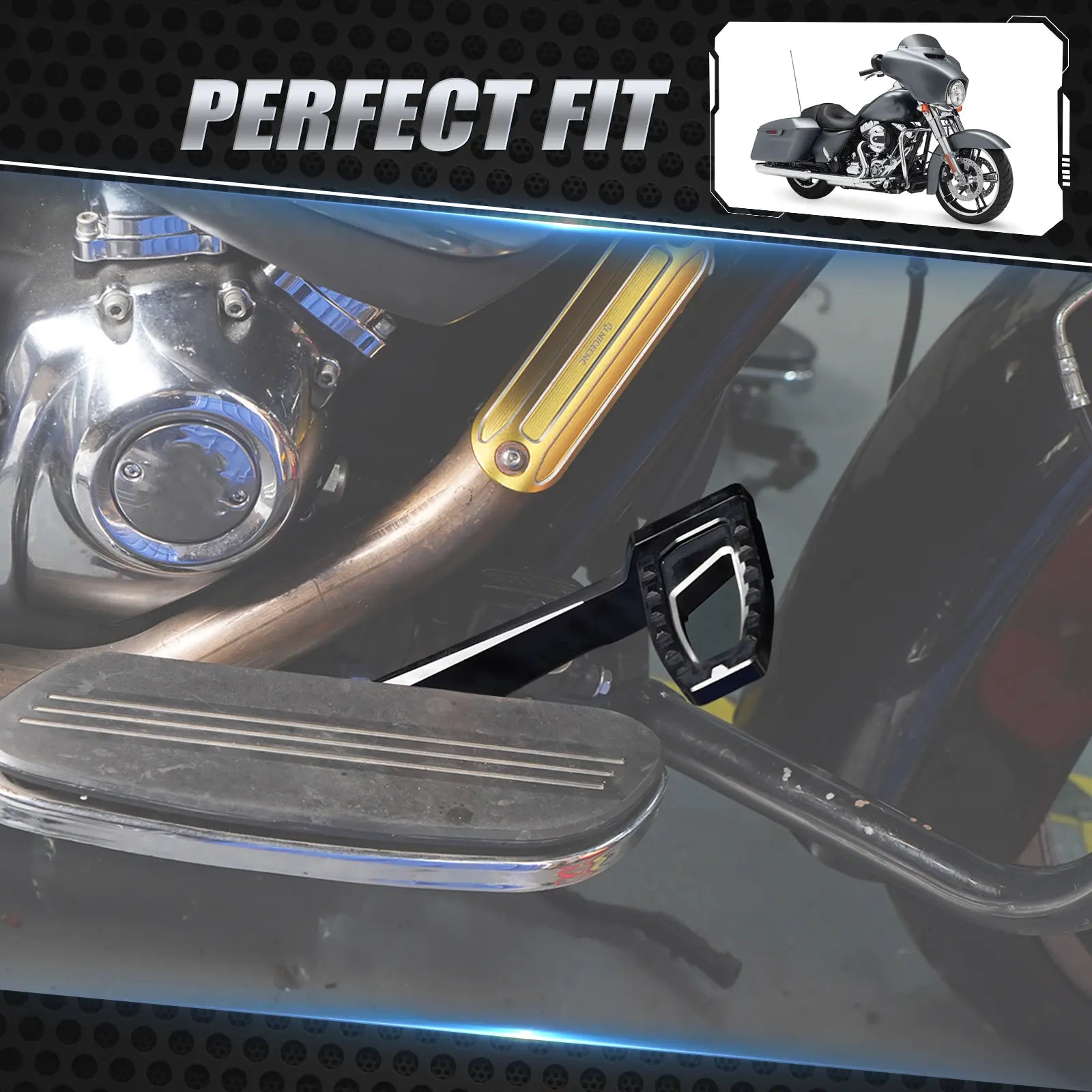 Rear Brake Pedal + Heel Toe Shifter Levers For Harley Road King Street Glide Ultra Limited