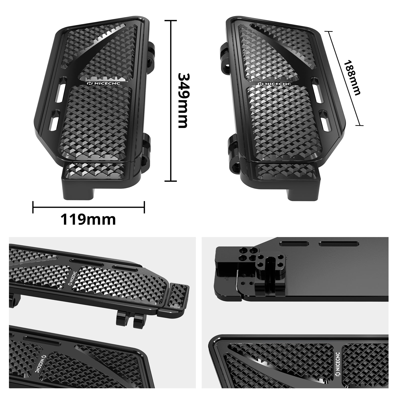 Enlarged Rider Insert Footboards Floorboards For Harley Road King Street Glide Ultra Limited