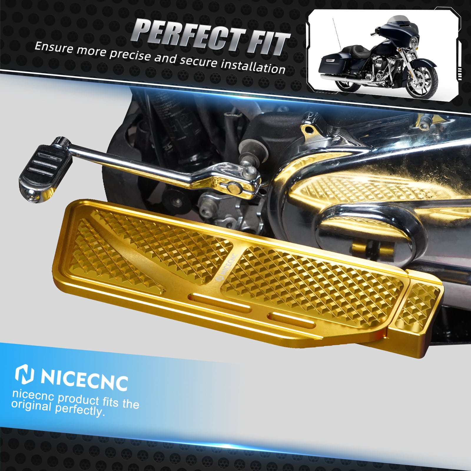 Enlarged Rider Insert Footboards Floorboards For Harley Road King Street Glide Ultra Limited