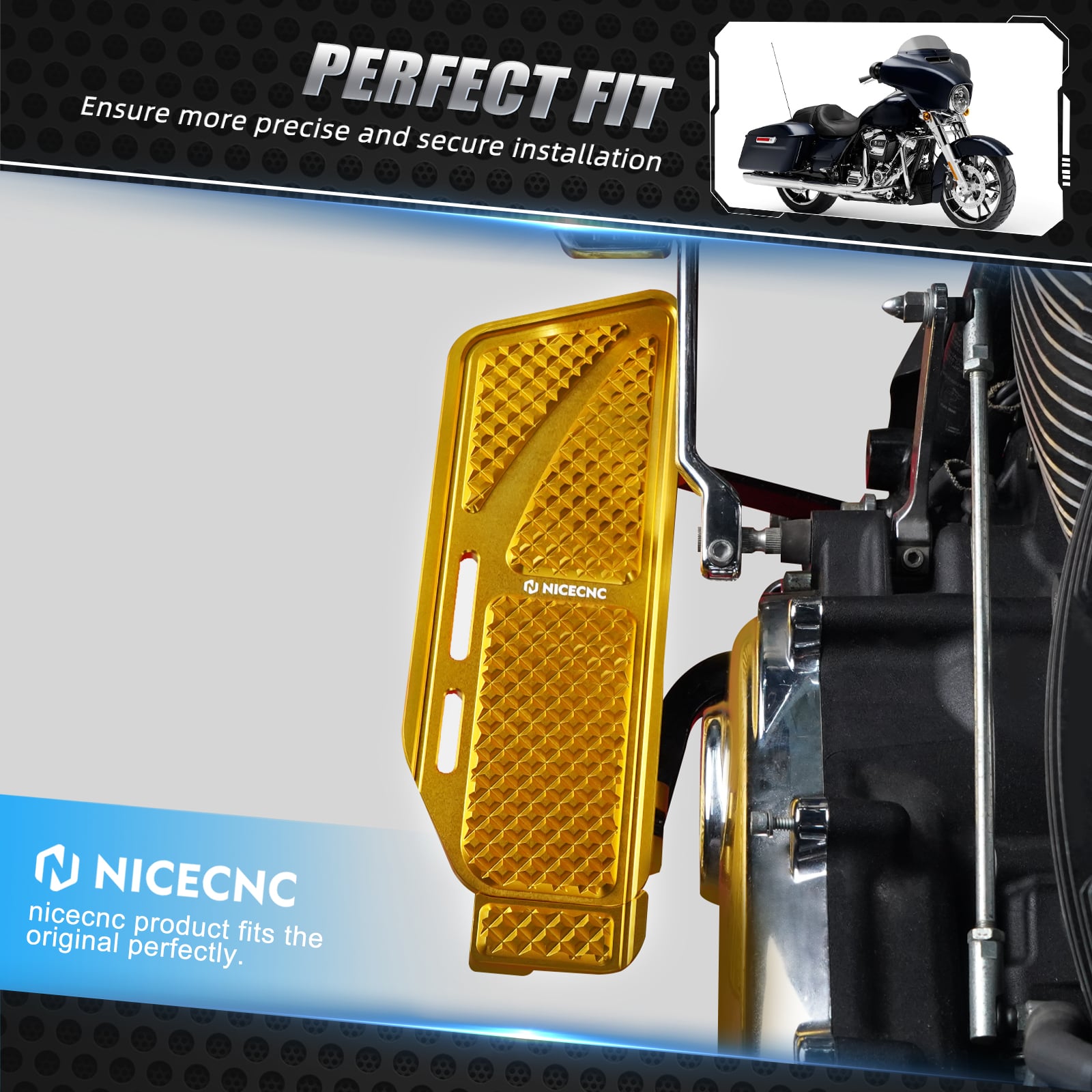 Enlarged Rider Insert Footboards Floorboards For Harley Road King Street Glide Ultra Limited