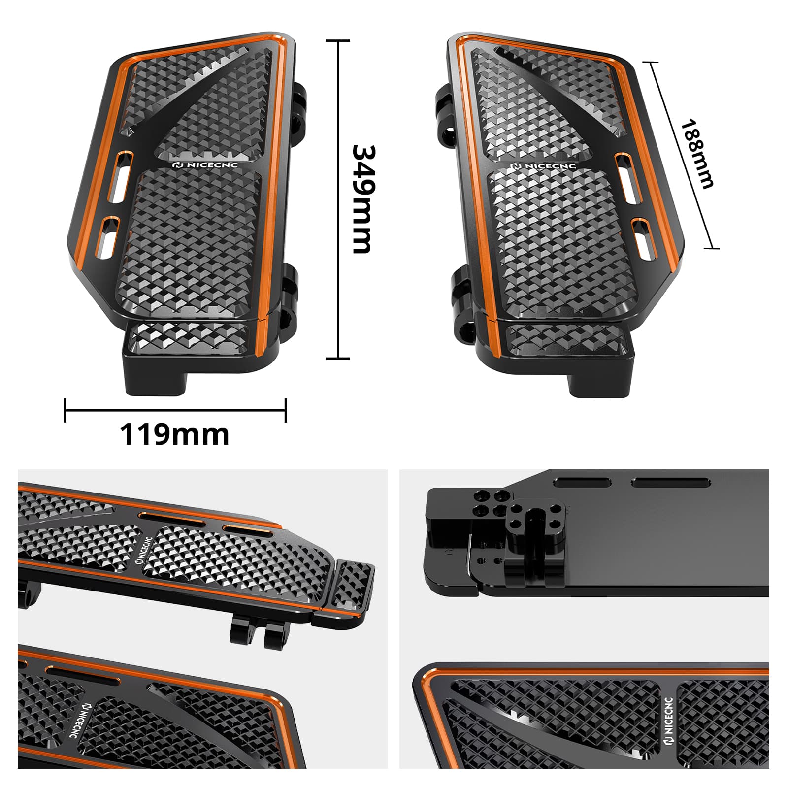 Enlarged Rider Insert Footboards Floorboards For Harley Road King Street Glide Ultra Limited