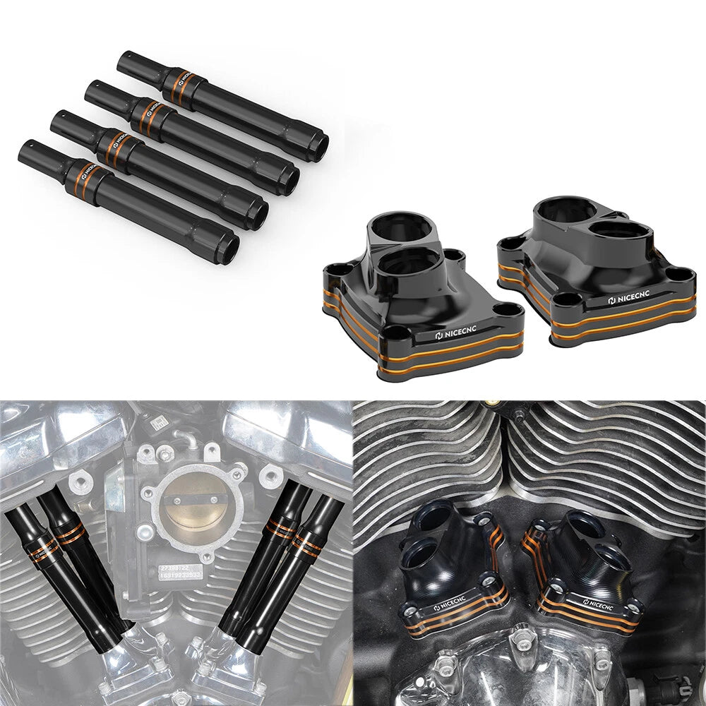 M8 Engine Lifter Tappet + Pushrod Tube Covers For Harley Road King Electra Street Glide