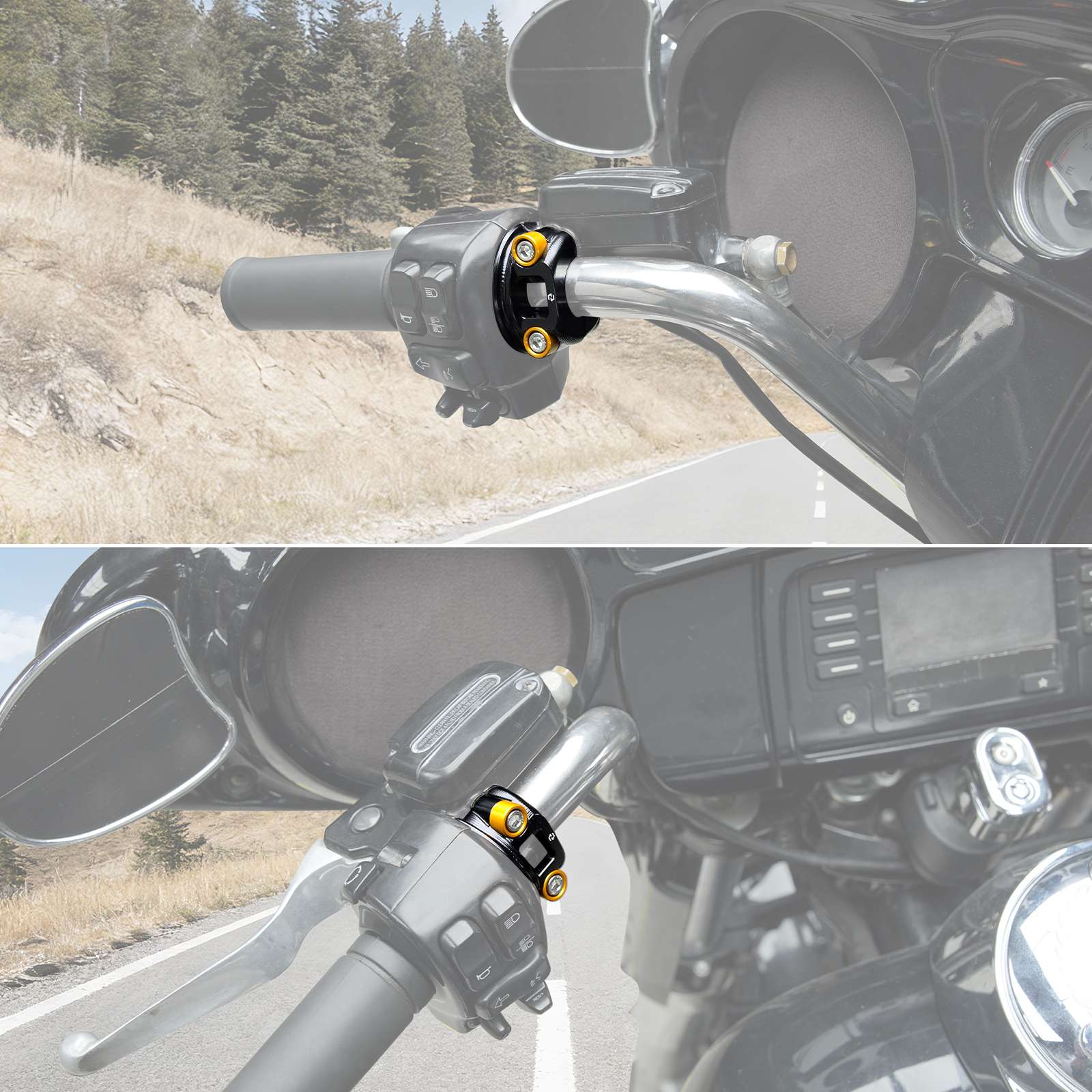 Brake Master Cylinder & Clutch Lever Perch Half Clamp Kit For Harley Road Street Glide