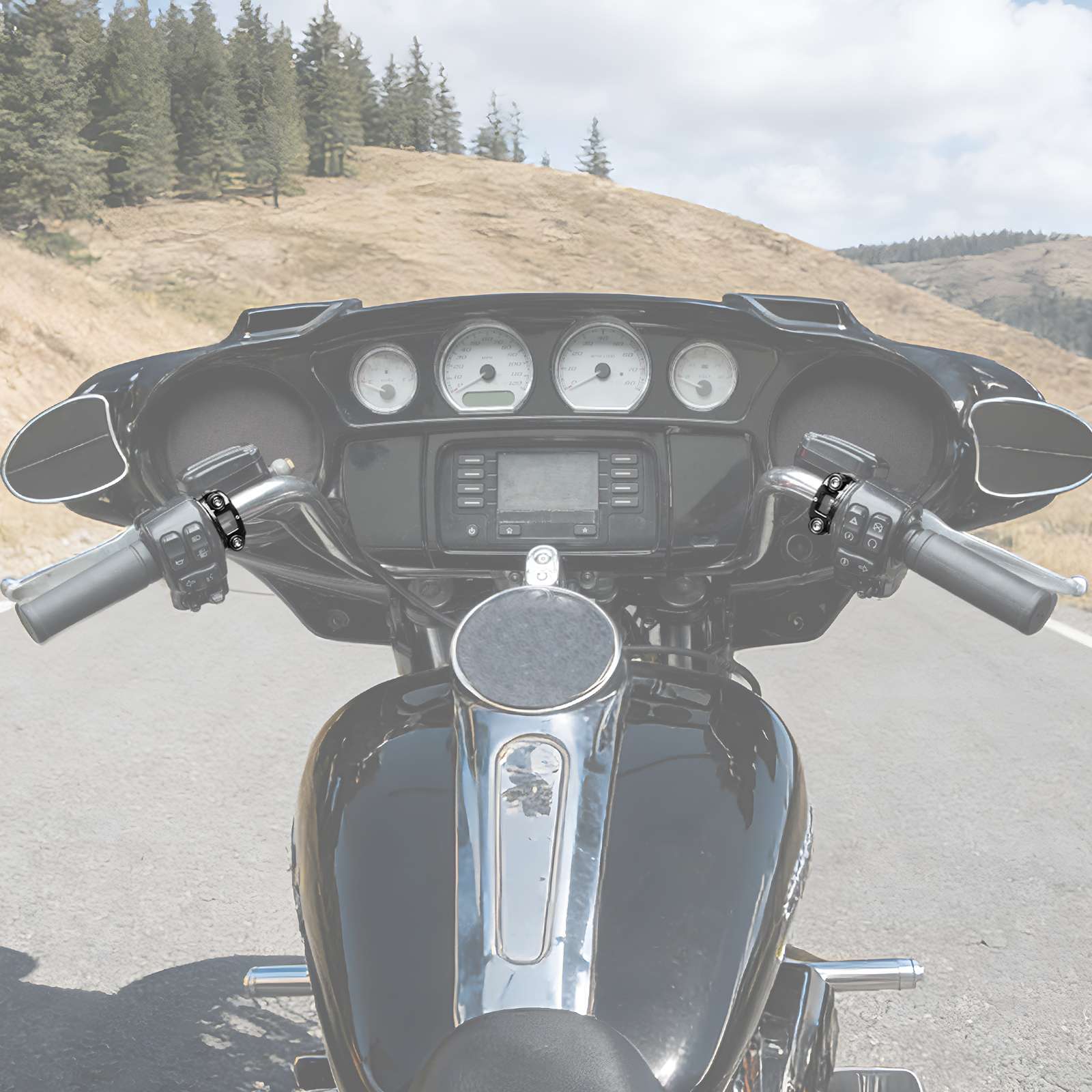 Brake Master Cylinder & Clutch Lever Perch Half Clamp Kit For Harley Road Street Glide