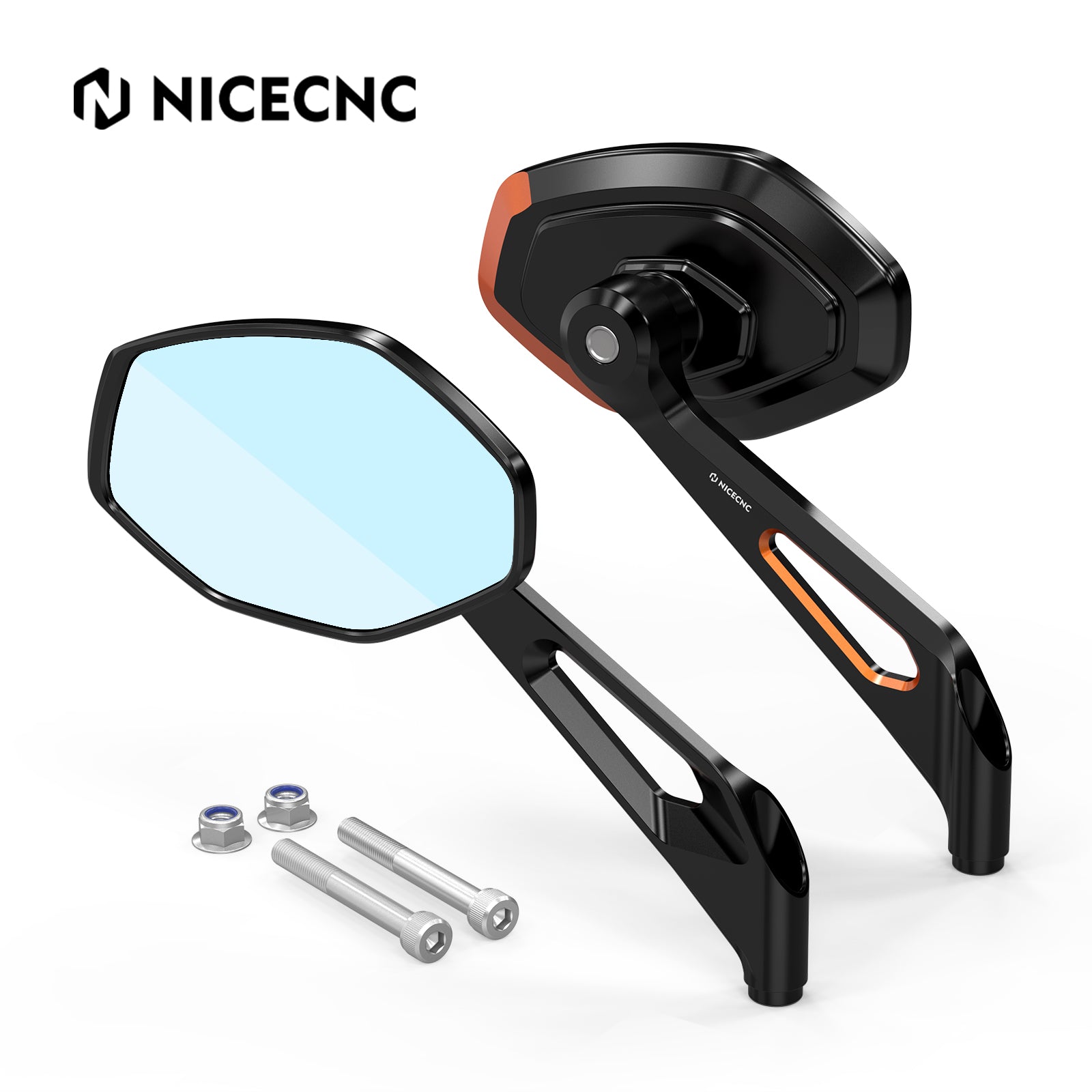 Convex Rear View Mirrors Kit For Harley Sportster 1200 Iron 883 XL Softail