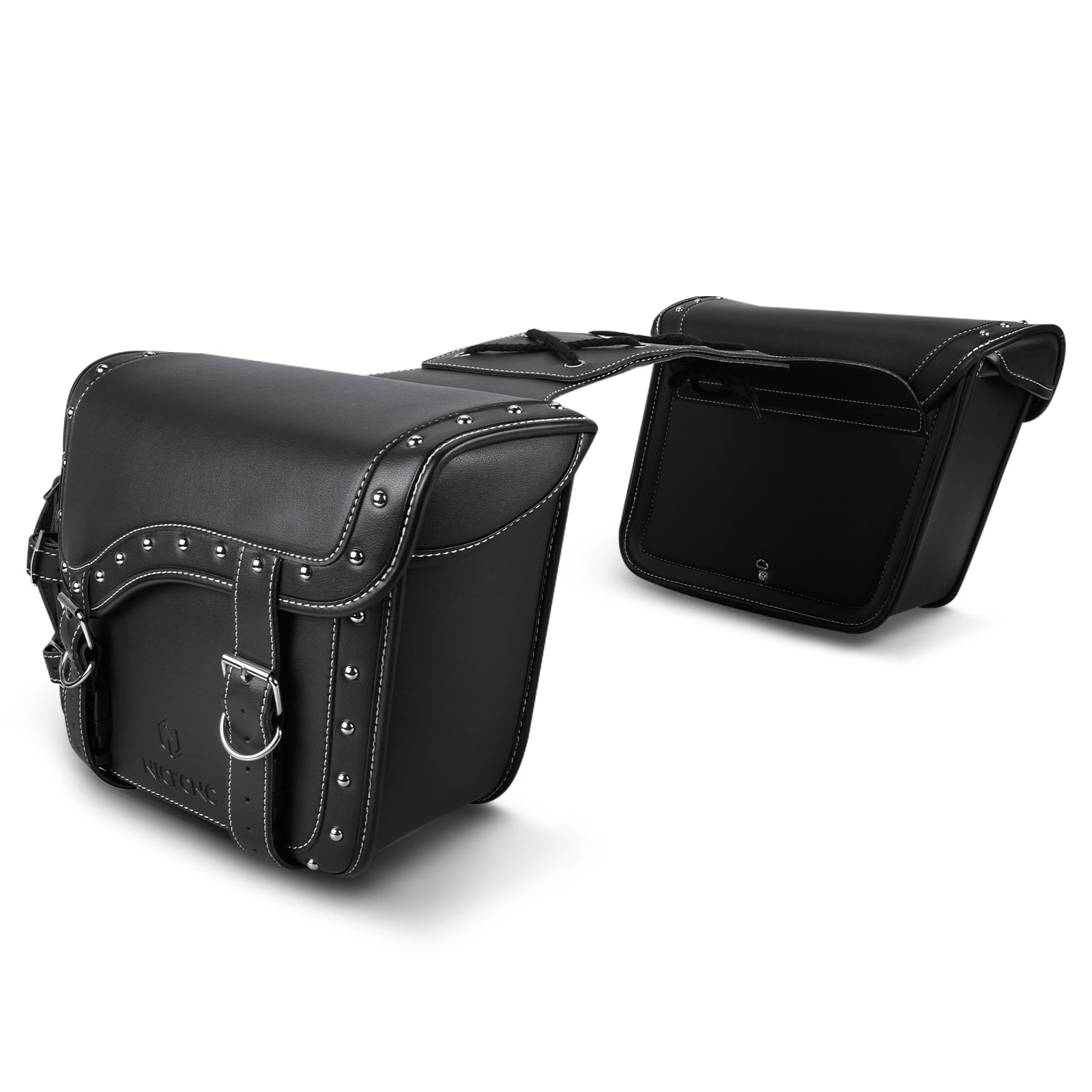 Saddle Bags PU leather Reinforced Straps & Saddle Piece with Cup Holder