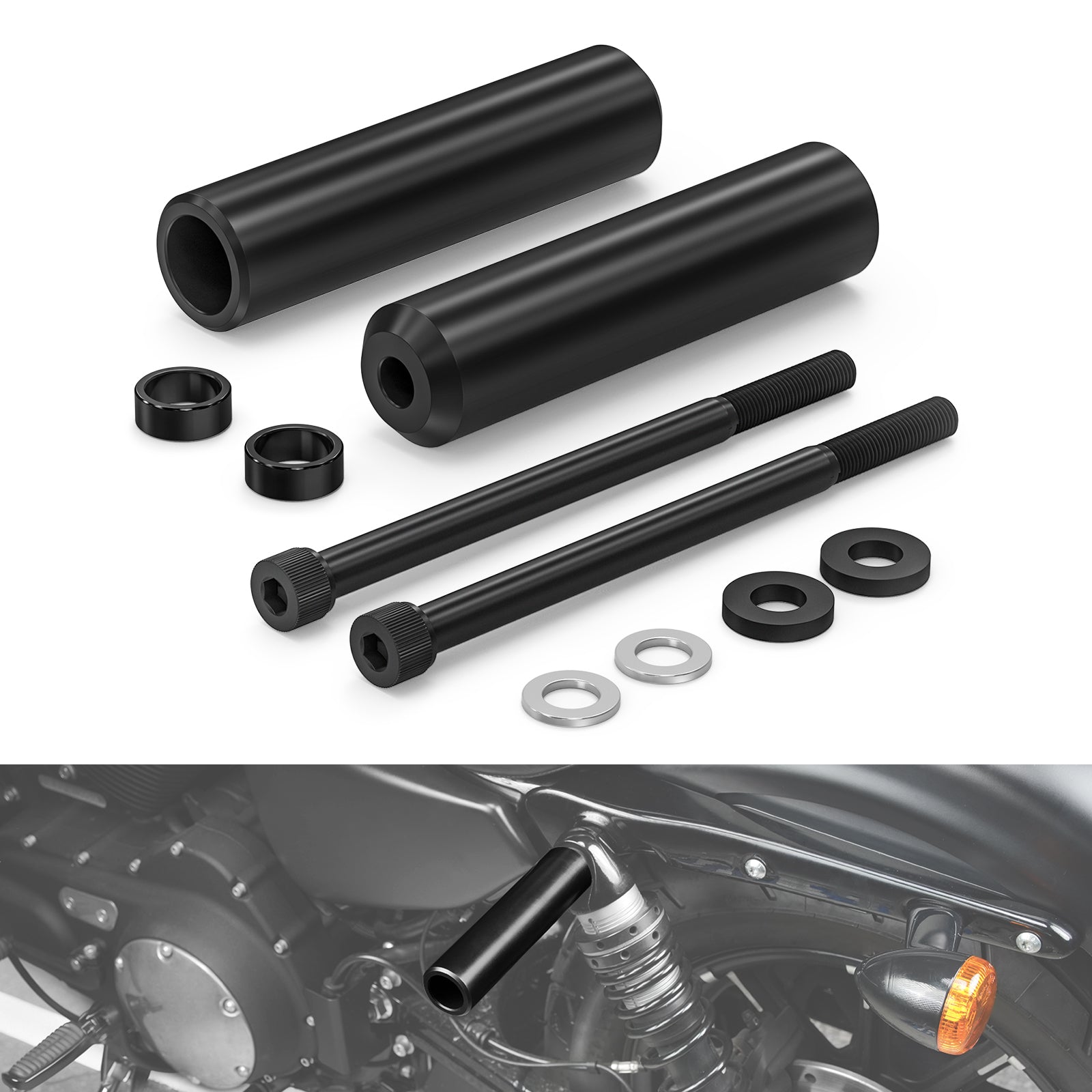 Upper Shock Mount Frame Sliders For Harley Sportster 1200 72 48 XL Iron 883 XL883N