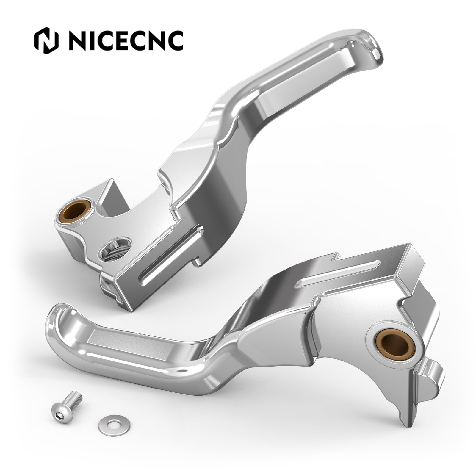 Chromed 2-Finger Short Brake Clutch Levers For Harley Sportster 1200 883