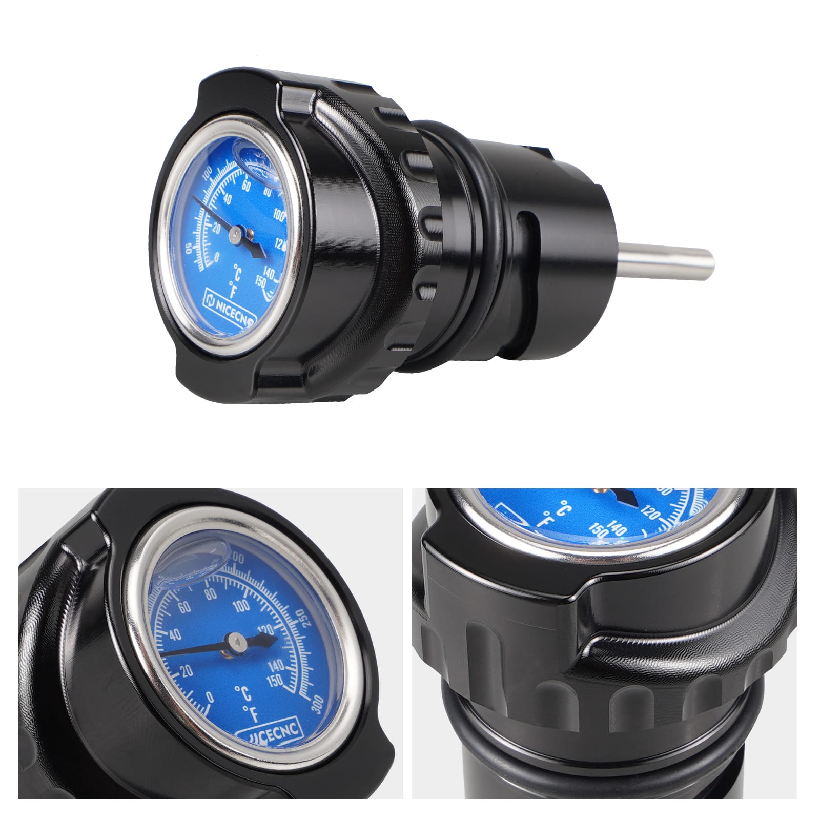 Oil Dipstick Filler Plug w/Thermometer Gauge For Harley Sportster 1200 Iron 883 XL