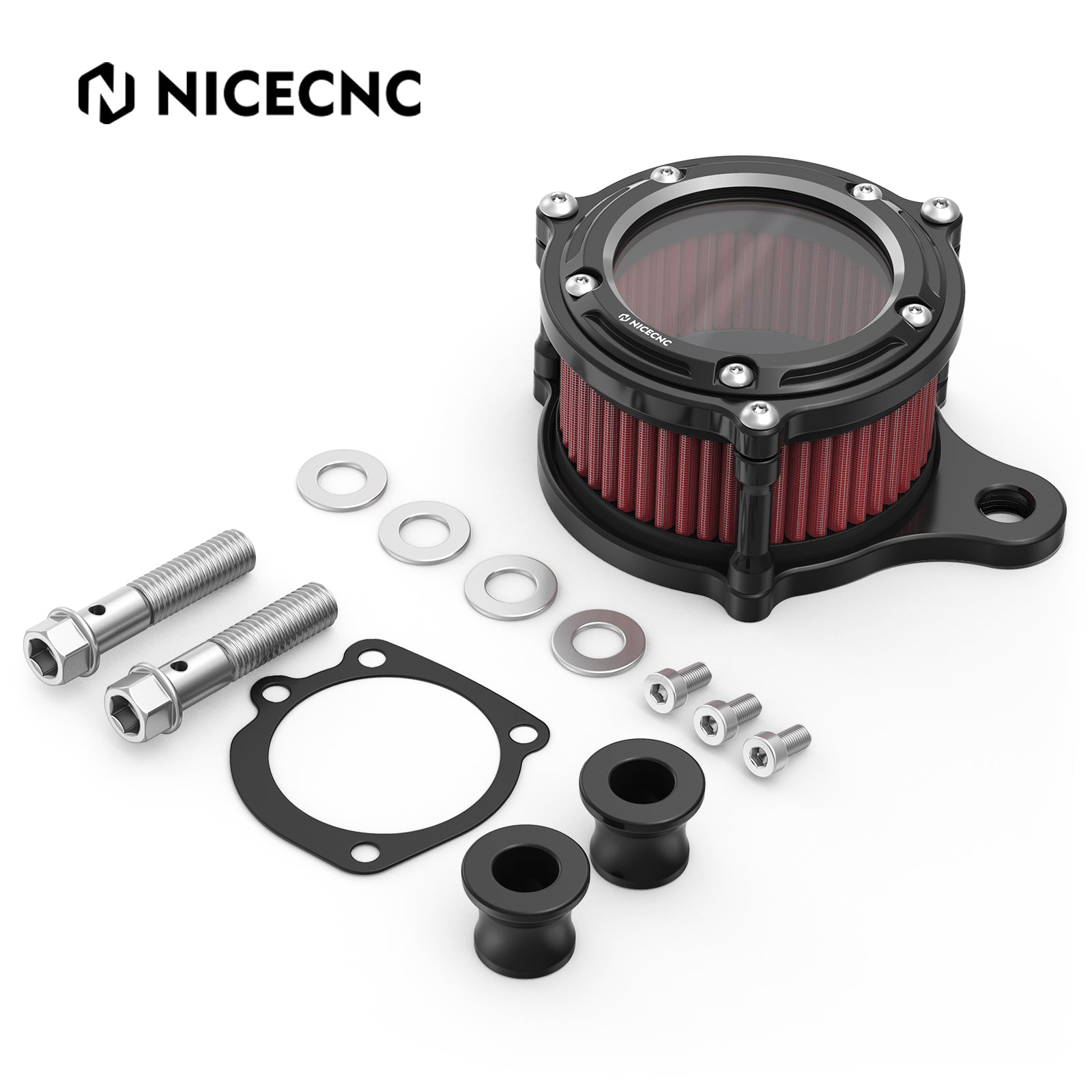 Full Clear Air Cleaner Intake Filter Kit For Harley Sportster 1200 Iron 883 Forty Eight XL