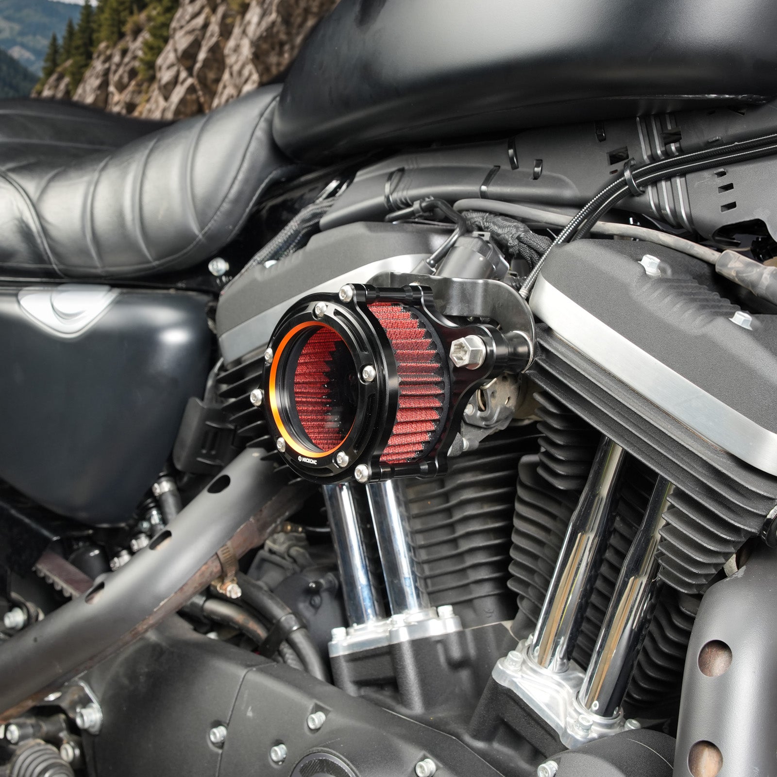 Full Clear Air Cleaner Intake Filter Kit For Harley Sportster 1200 48 XL Iron 883 XL883N
