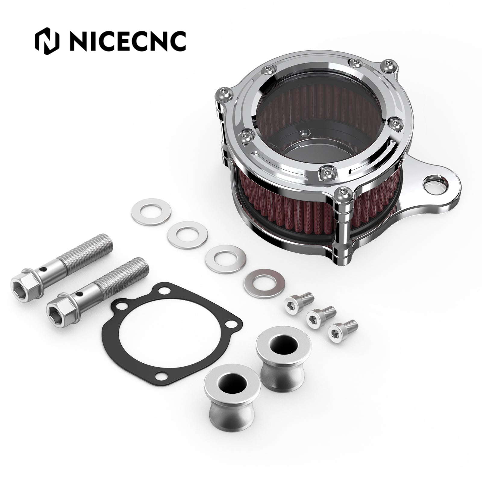 Full Clear Air Cleaner Intake Filter Kit For Harley Sportster 1200 Iron 883 Forty Eight XL