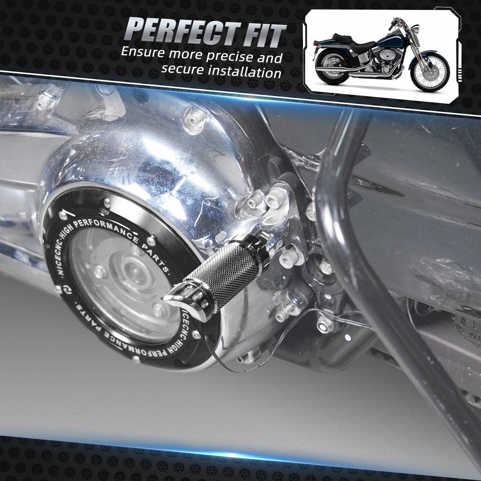 Chromed Chrome-Plating Passenger Footpegs Pedals For Harley Road King Street Glide