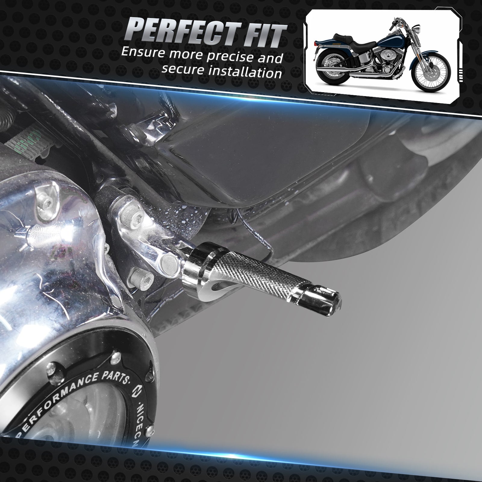 Chromed Chrome-Plating Passenger Footpegs Pedals For Harley Road King Street Glide