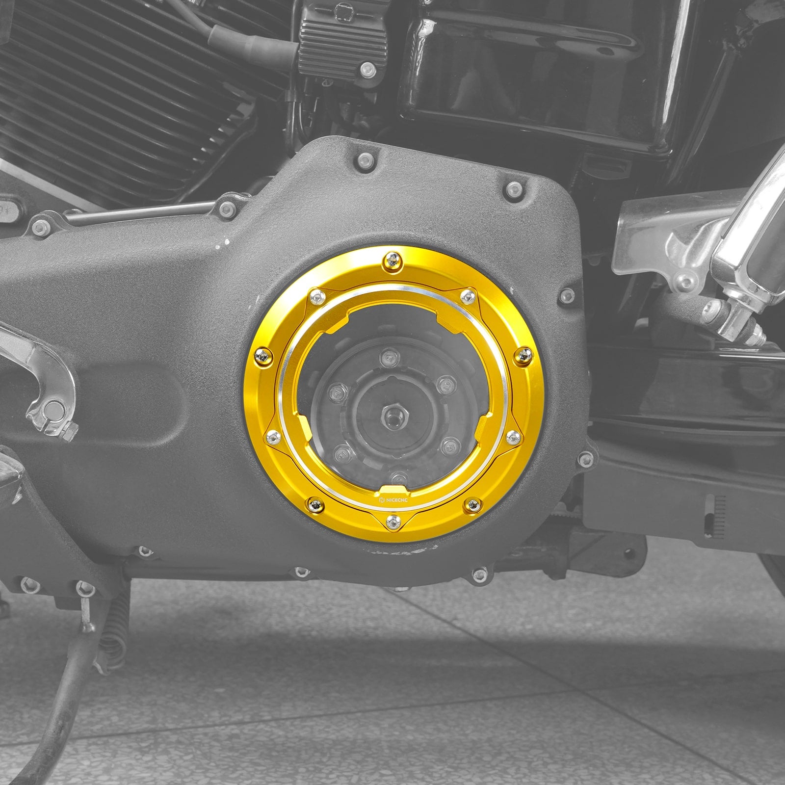 Transparent Twin Cam Derby Cover For Harley Street Glide 06-15 Road King 99-14 Dyna 99-17