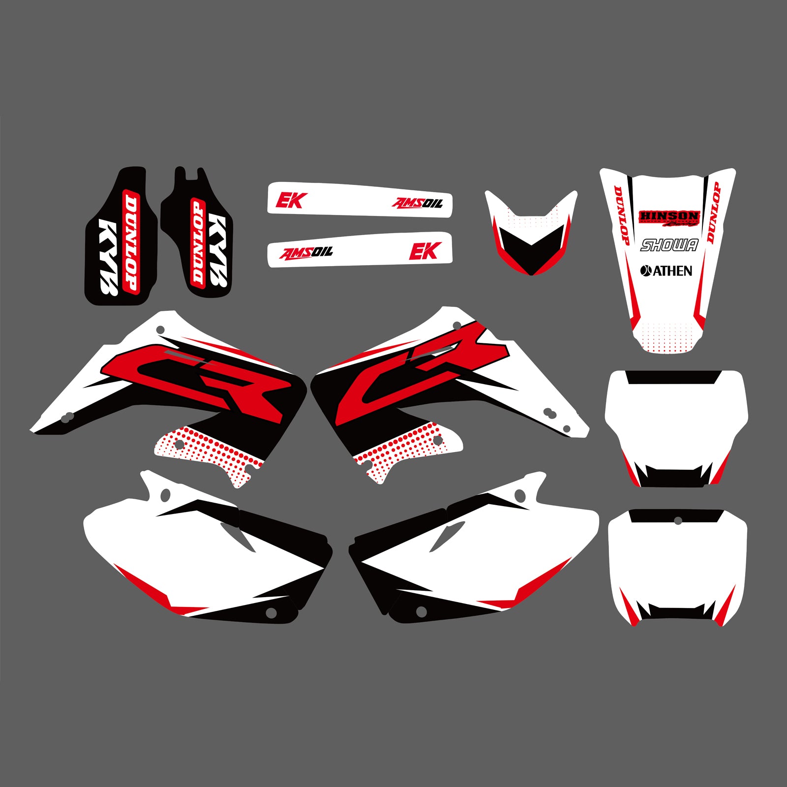 Team Graphics Background Sticker Decal Kits for Honda CR125/CR250 2002-2012