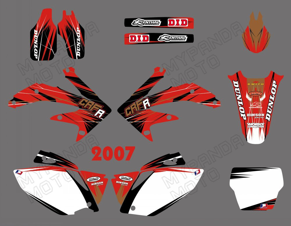 Team Graphics Backgrounds Decals Stickers For HONDA CRF450 2007