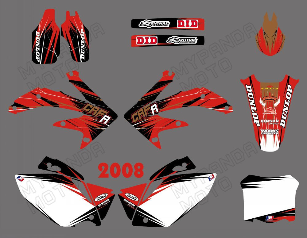 Full Graphics Background Decal Stickers For Honda CRF450 2008