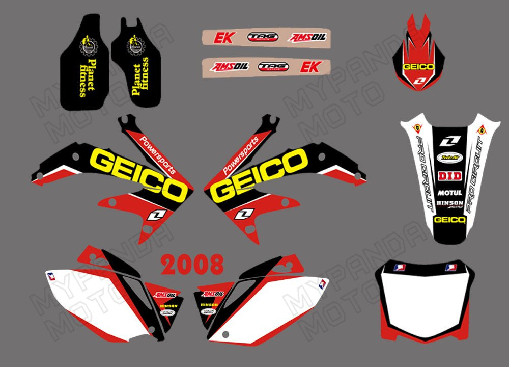 Full Graphics Background Decal Stickers For Honda CRF450 2008