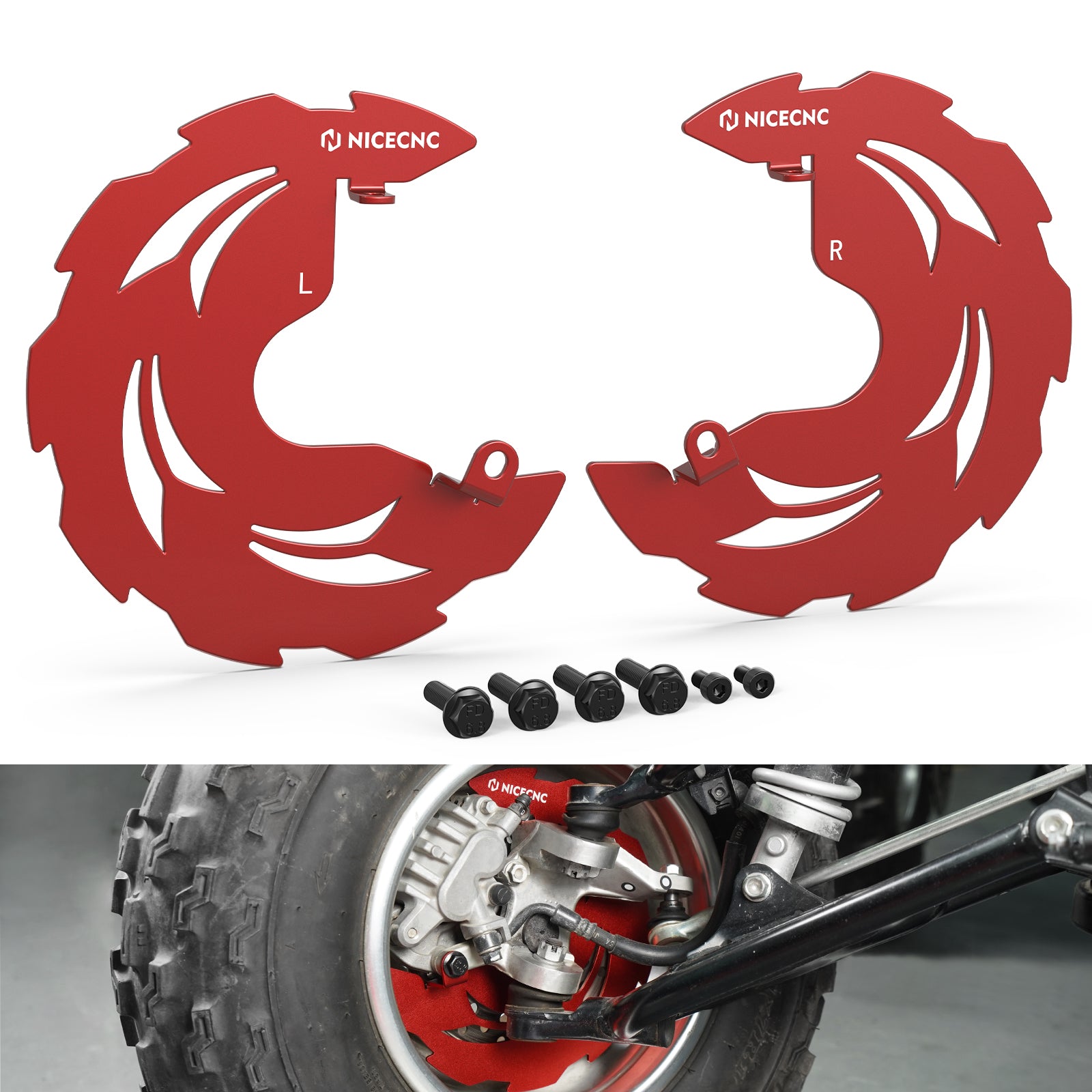 ATV Front Brake Disc Rotor Rock Guards Kit For Honda TRX 450 R / ER 2006-2014