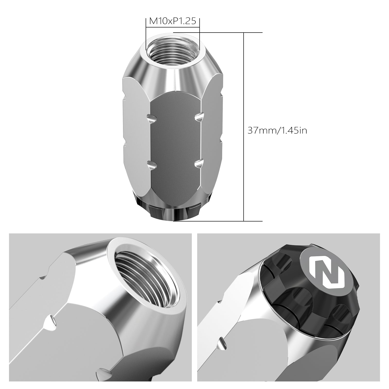 ATV Wheel Hub Lug Nuts M10xP1.25 For Honda TRX450 R / ER TRX250X 400X ATC250R