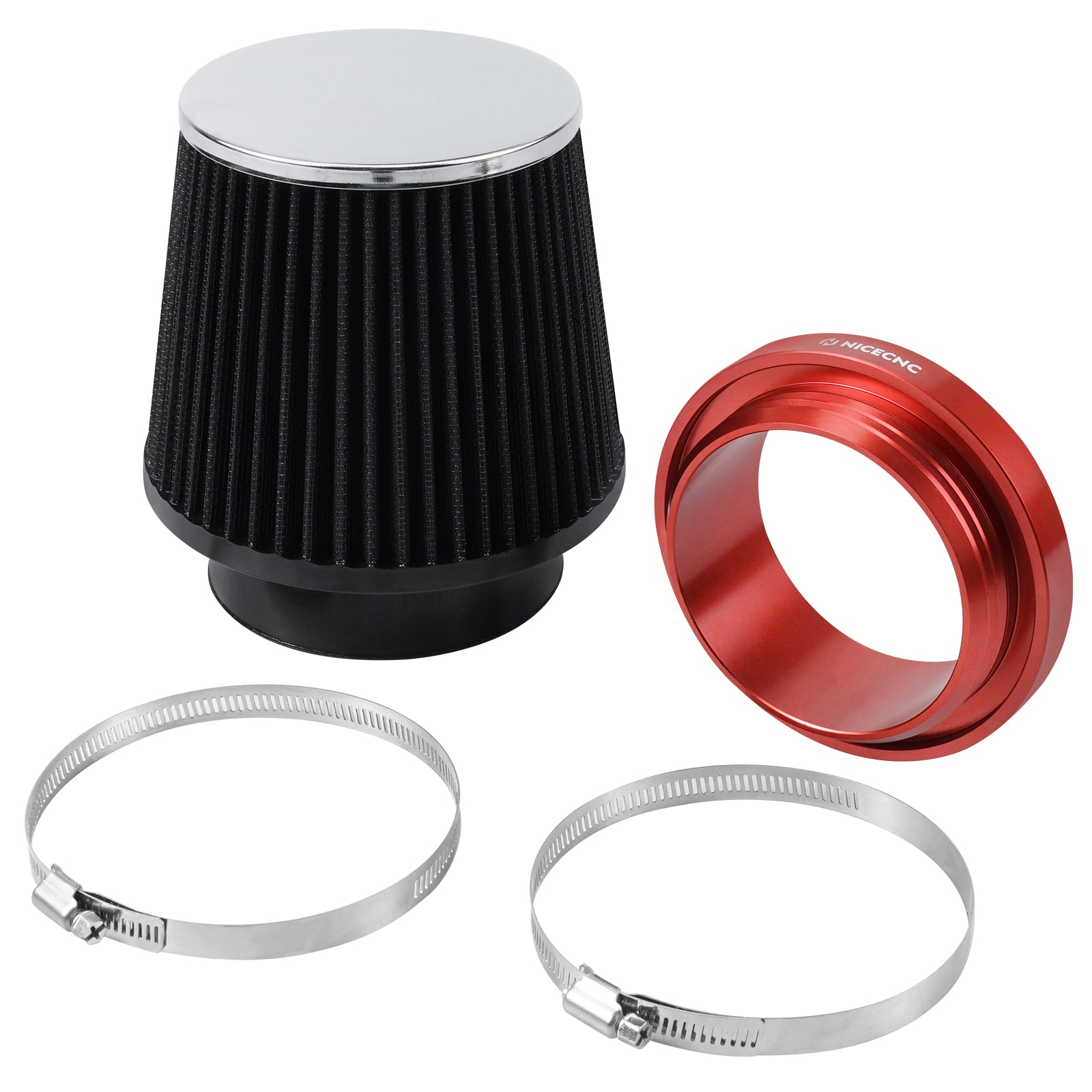 High-Flow Air Filter Intake Cleaner w/Adapter Kit For Honda TRX450R TRX450ER