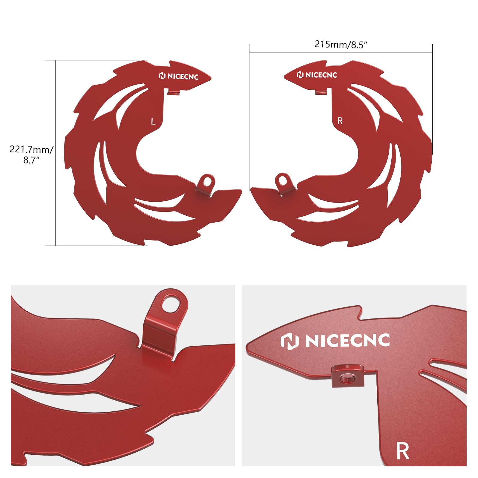 Pair ATV Front Brake Disk Rotor Rock Guards For Honda TRX450R TRX450ER