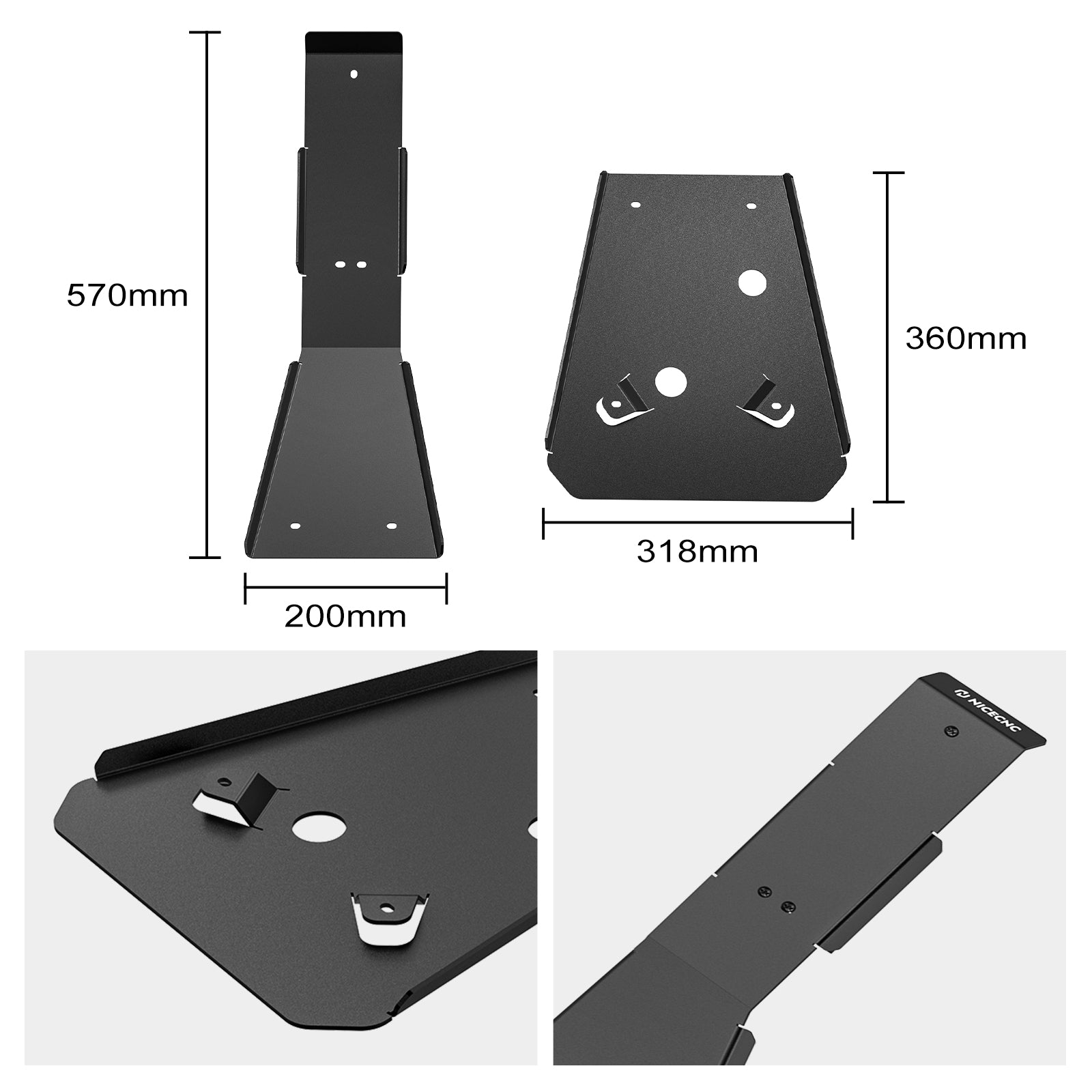 2PCS ATV Frame Engine Guards Skid Glide Plates Kit For Honda TRX450R TRX450ER