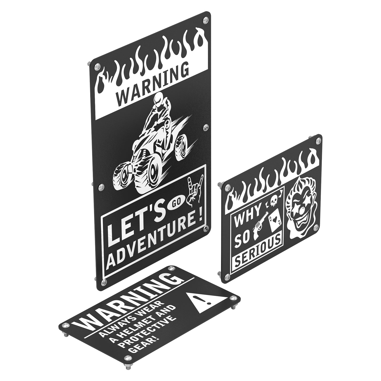 ATV Fender Warning Tags Sticker Badges Plates For Honda TRX450R TRX450ER