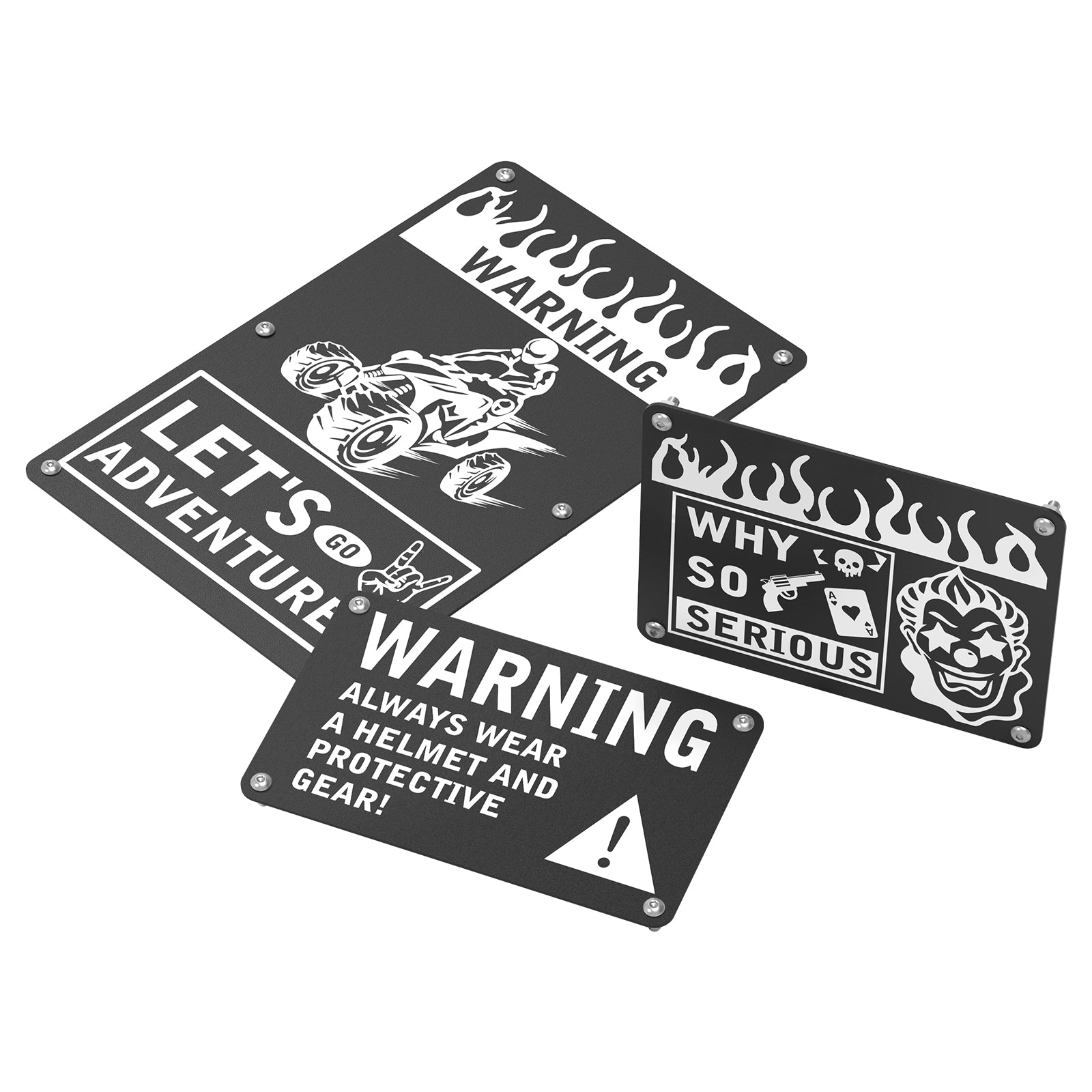 ATV Fender Warning Tags Sticker Badges Plates For Honda TRX450R TRX450ER