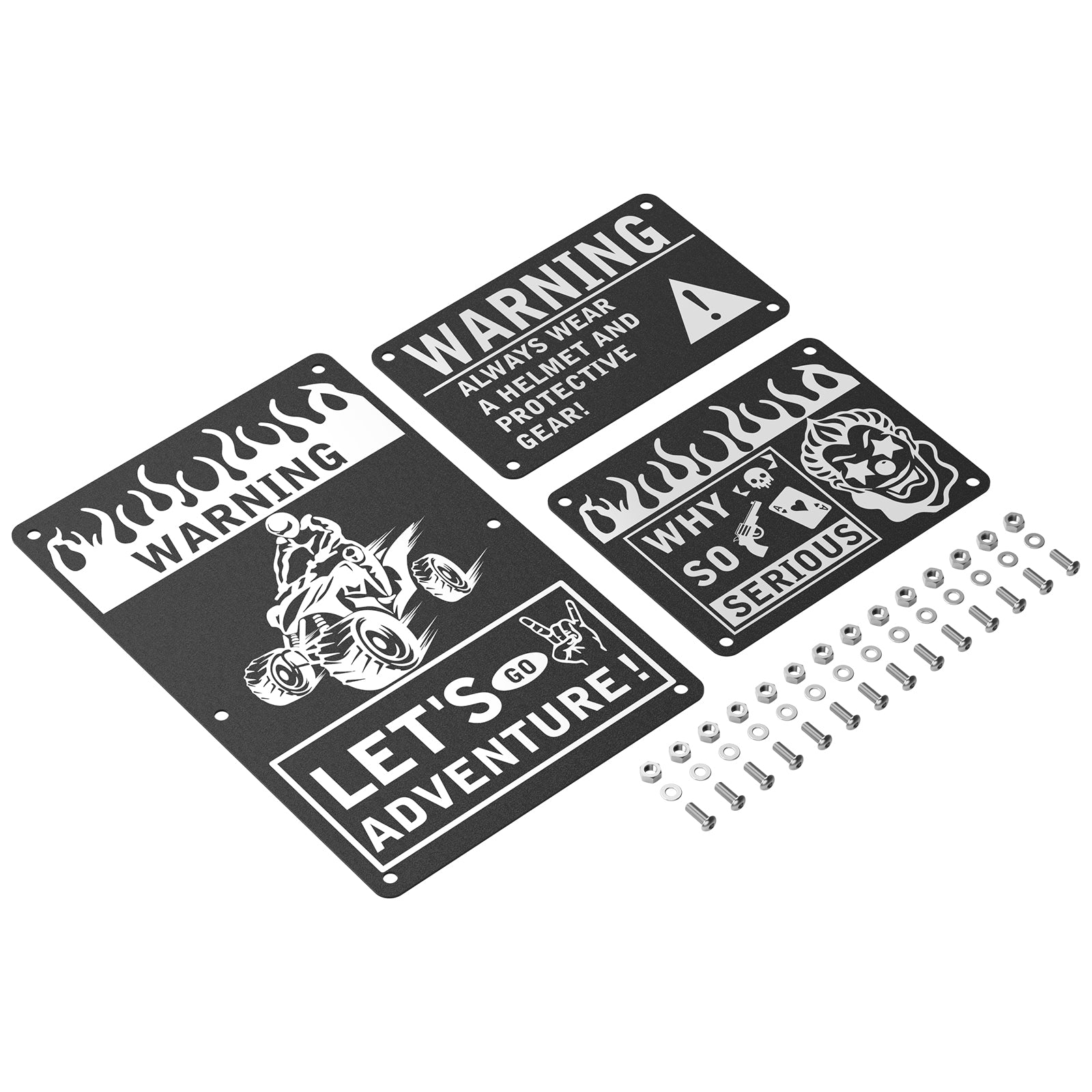 ATV Fender Warning Tags Sticker Badges Plates For Honda TRX450R TRX450ER