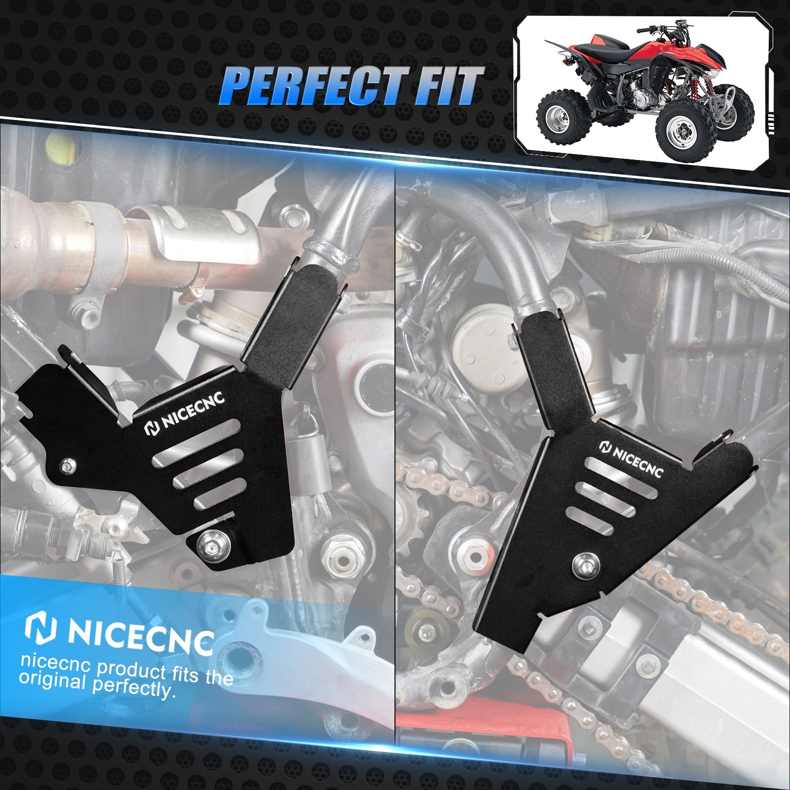 ATV Left + Right Frame Covers Guards For Honda TRX450R TRX450ER