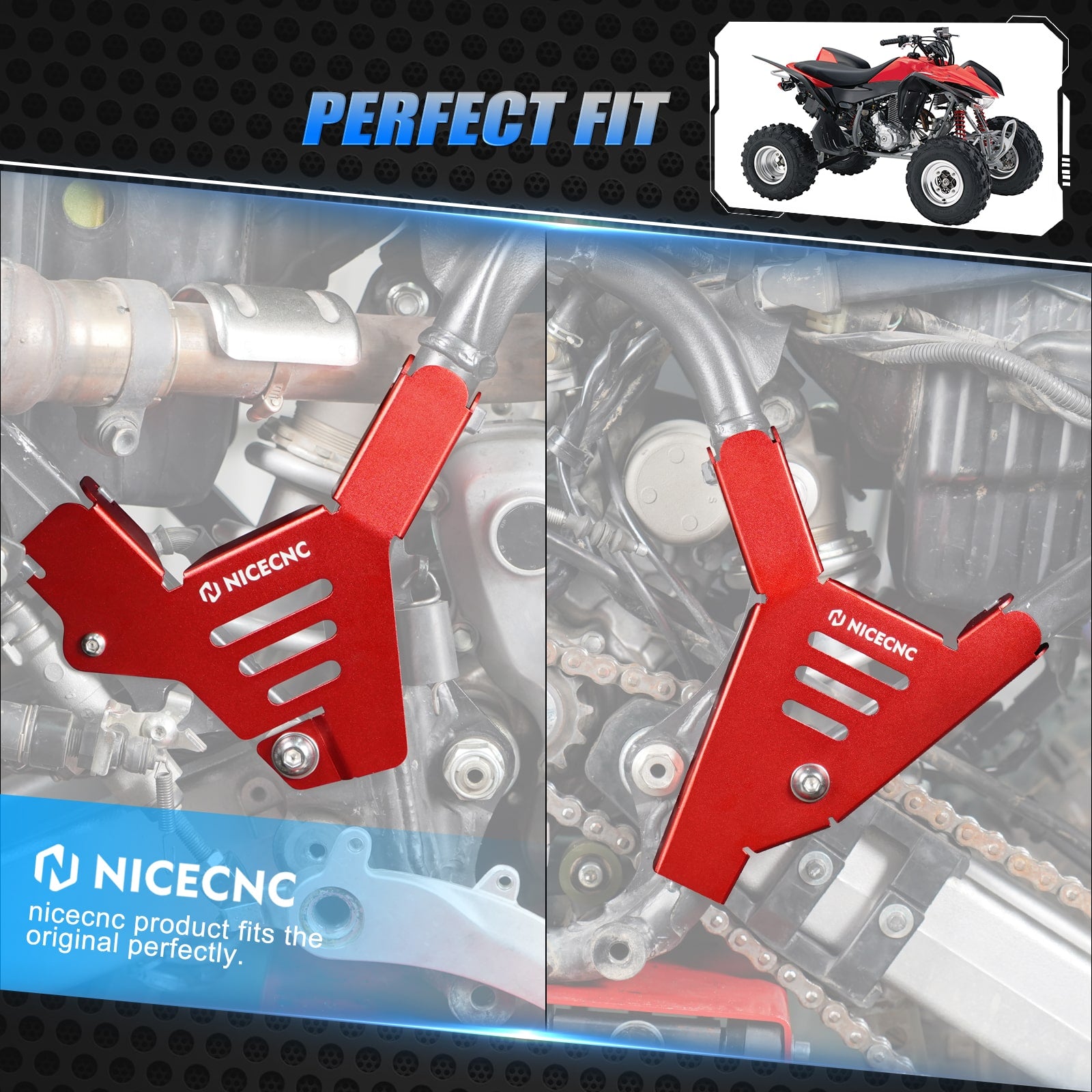 ATV Left + Right Frame Covers Guards For Honda TRX450R TRX450ER