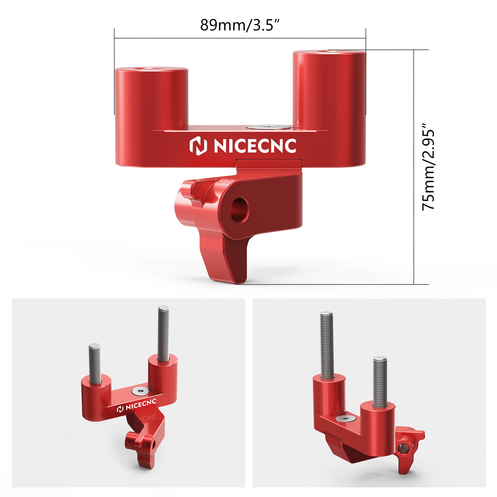 thumbnail image 2 of NICECNC Wide Foot Pegs For Honda XR650L 1993-2025 & XR650R 2000-2007 – Red Anodized Aluminum 2 of 2