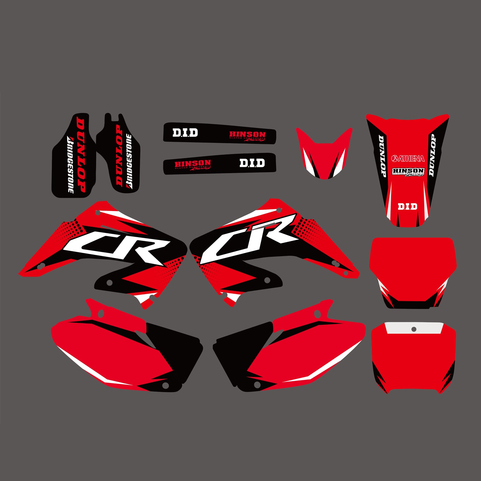 Team Graphics Background Sticker Decal Kits for Honda CR125/CR250 2002-2012