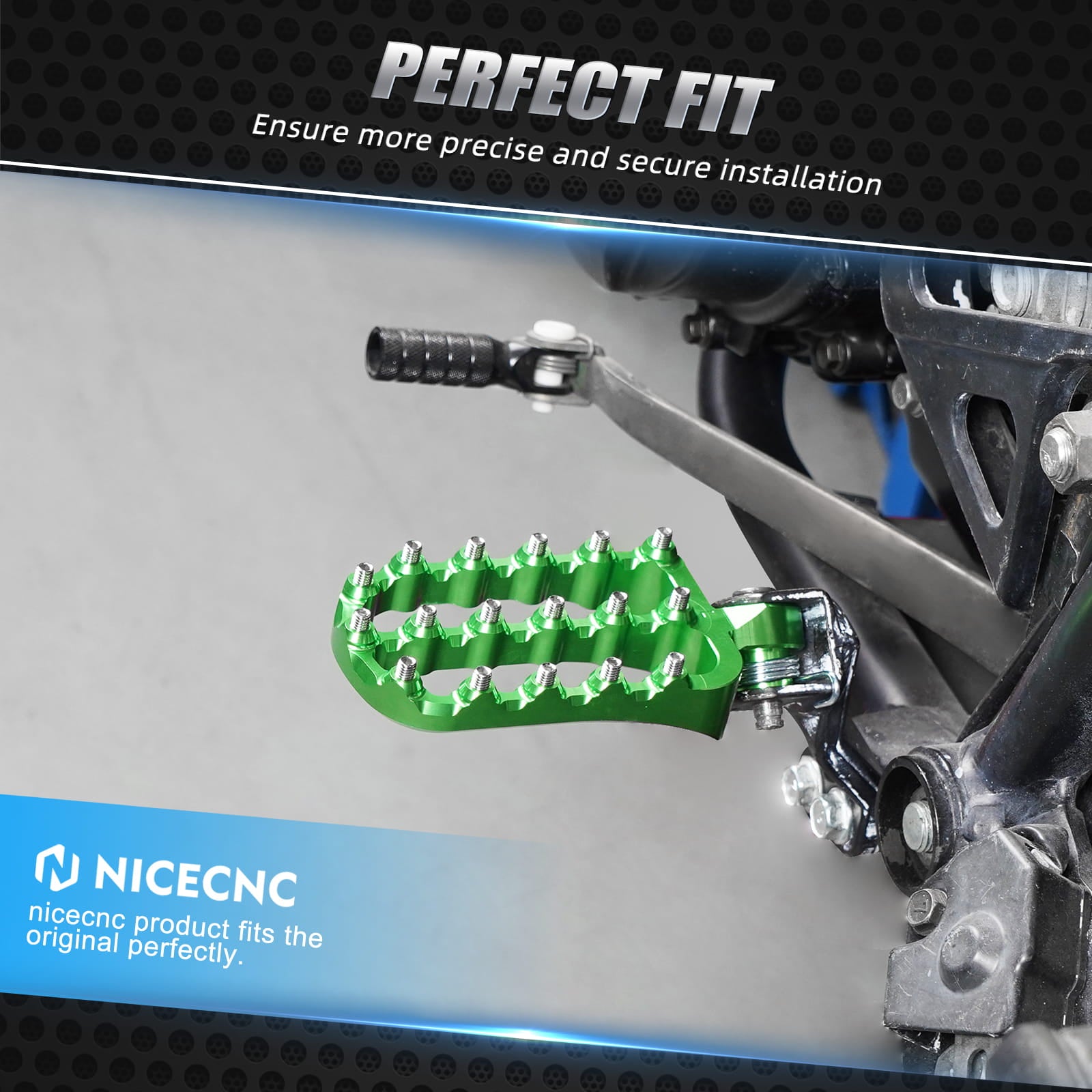 Enlargerd Wide Footpegs Pedals + Lowered Brackets For Kawasaki KLR650 1987-2018