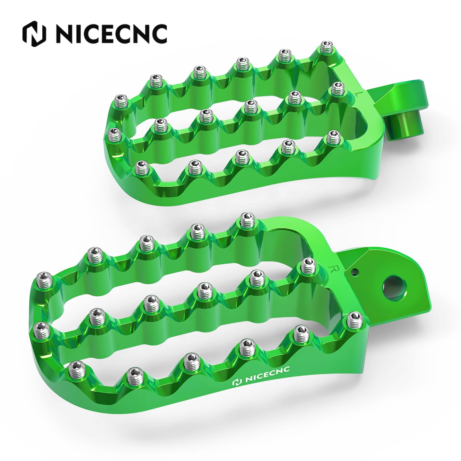 Enlargerd Wide Footpegs Pedals + Lowered Brackets For Kawasaki KLR650 1987-2018