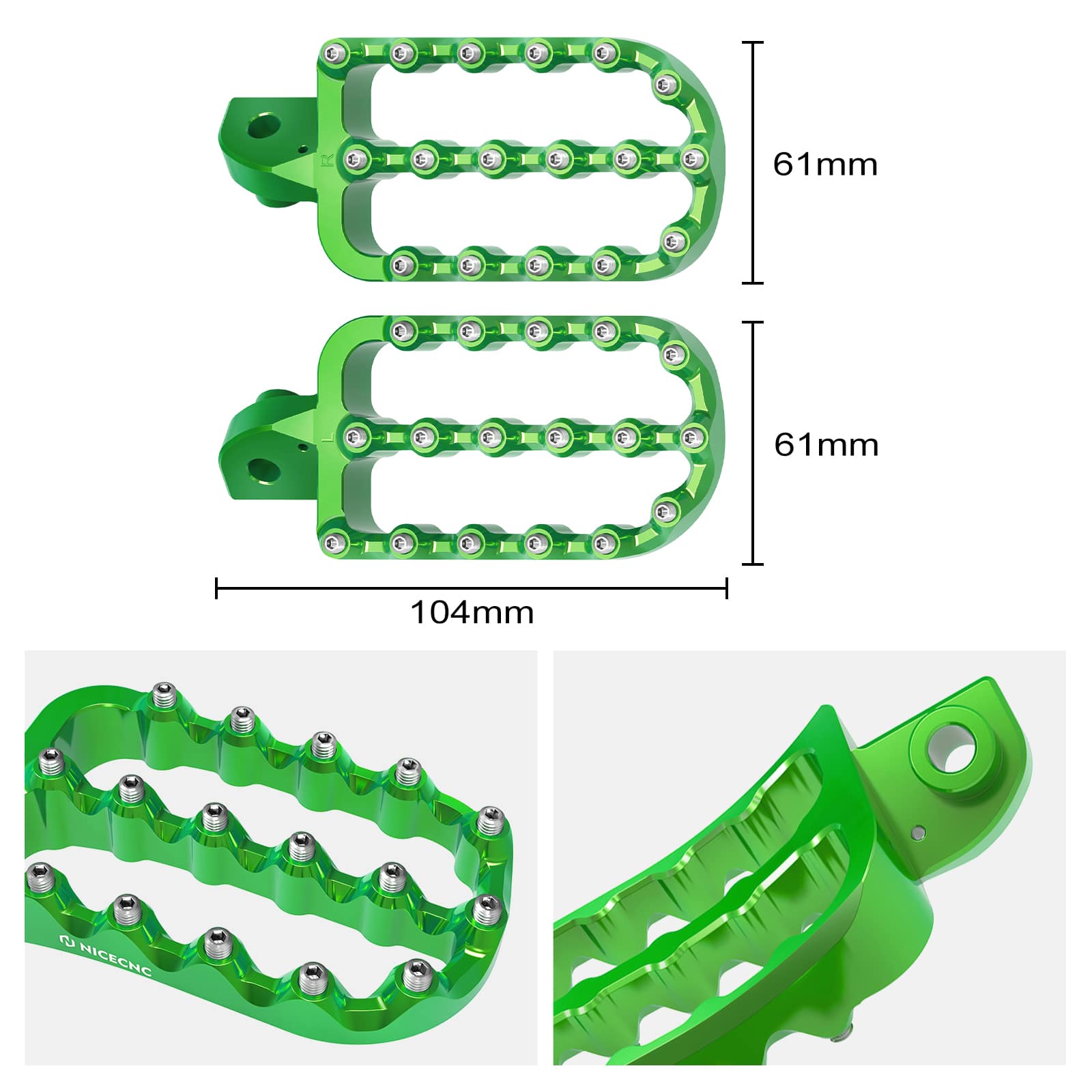 Enlargerd Wide Footpegs For Kawasaki KLR650 1987-2024