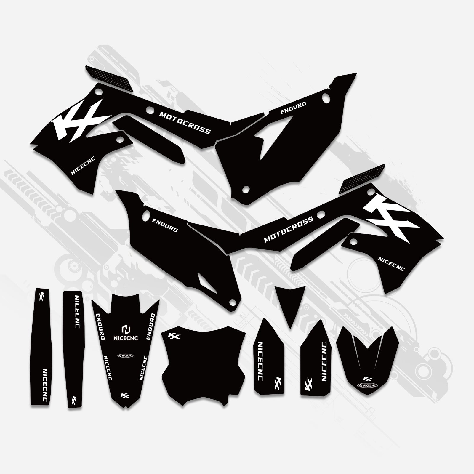 Motorcycle Full Graphics Decals Stickers Kit For Kawasaki KXF250 21-23 KX450F 19-23