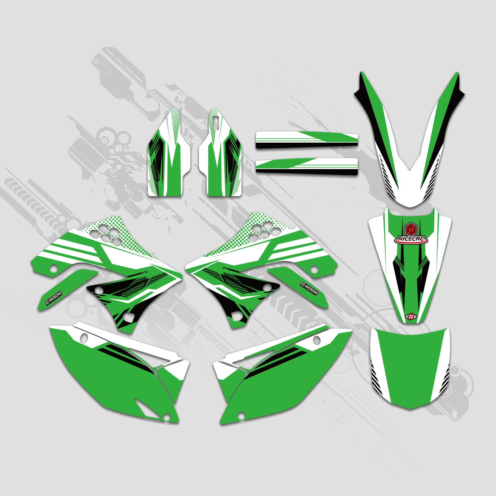 Motorcycle Full Graphics Decals Stickers Kit For KAWASAKI KXF450 2009-2011