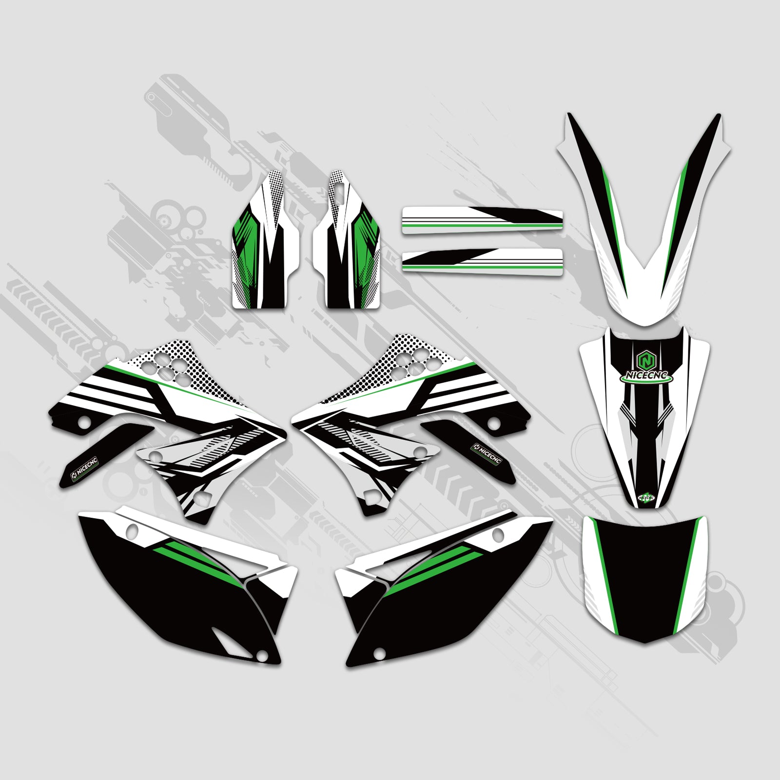 Motorcycle Full Graphics Decals Stickers Kit For KAWASAKI KXF450 2009-2011