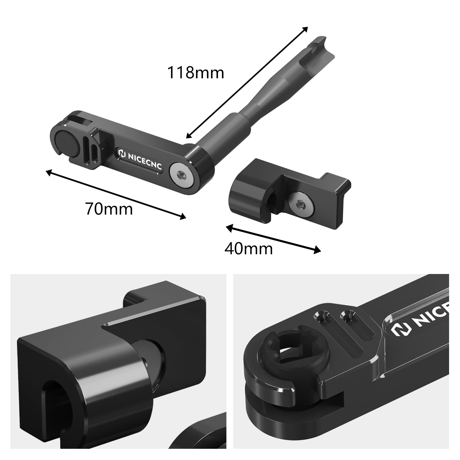 One Finger Clutch Arm Lever Easy Pull Cable Arm Kit For Kawasaki KLR650 2008-2024