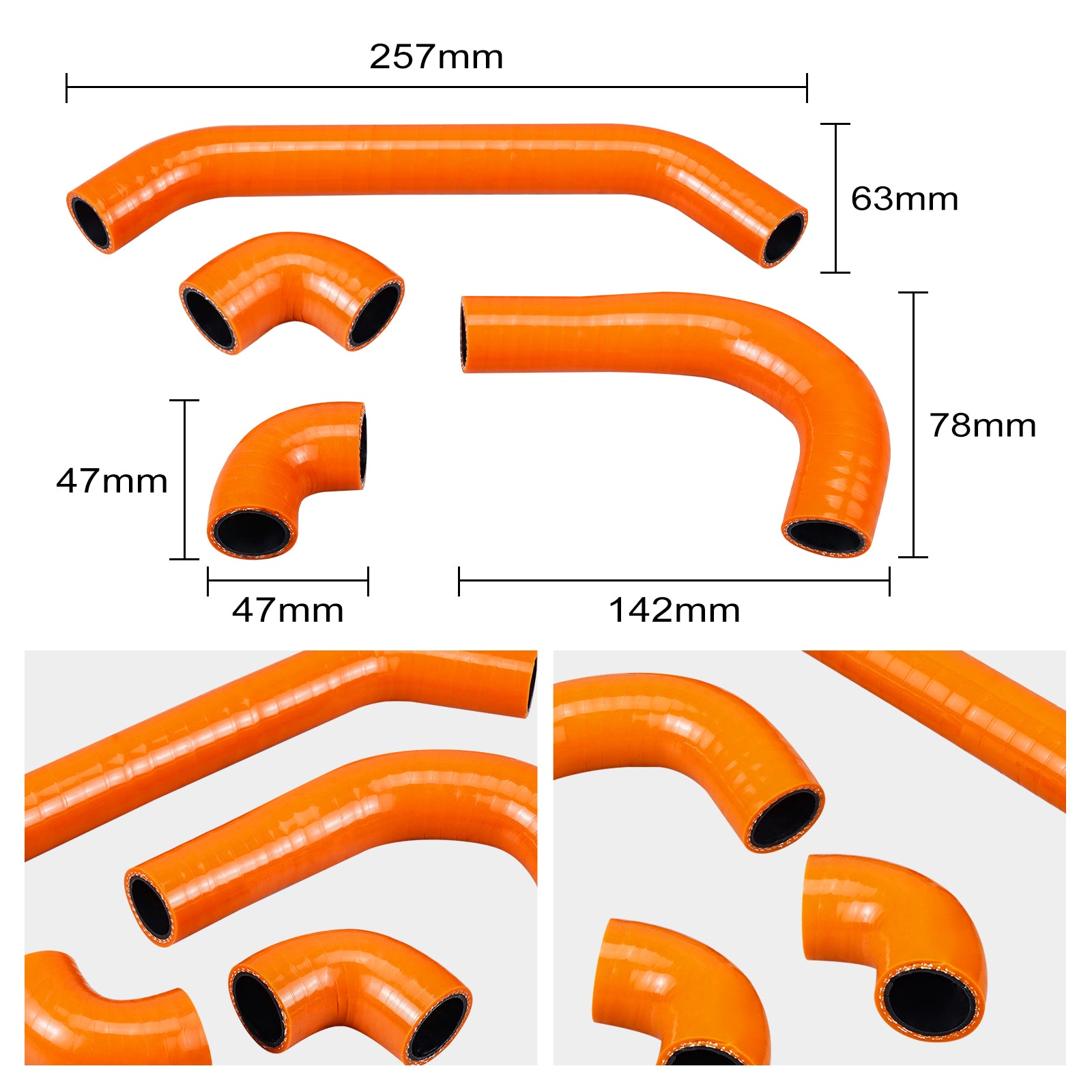 Silicone Radiator Coolant Hose Clamps Kit For KTM Husqvarna GasGas 250-300 2023-2024