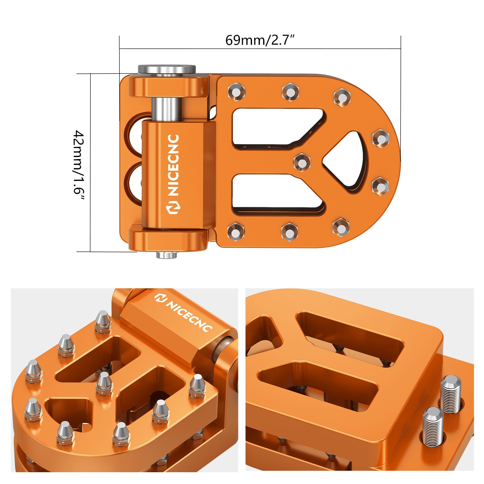 Dual Rear Brake Lever Step Plate Tip Pad For Husqvarna Norden 901 2022-2025