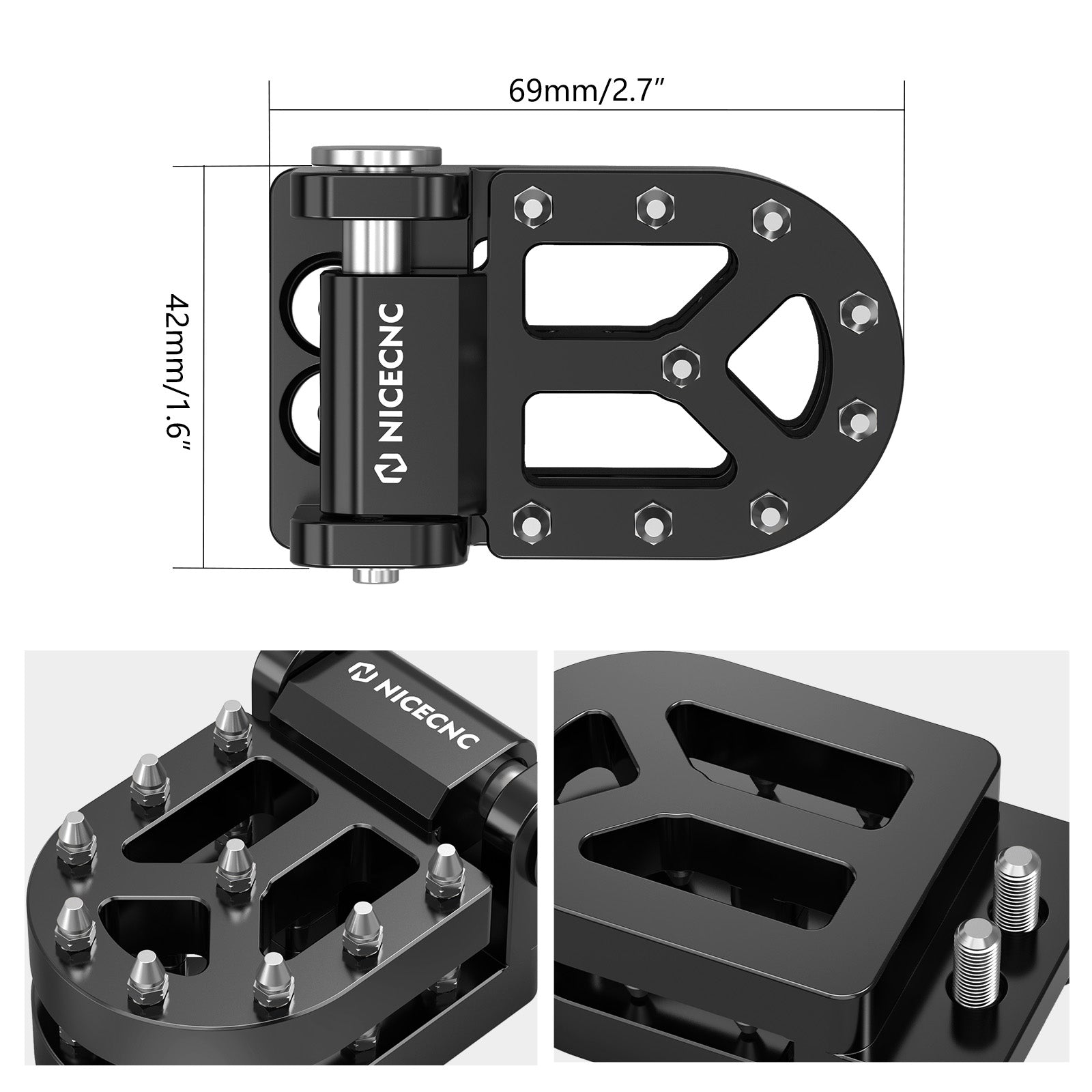 Dual Rear Brake Lever Step Plate Tip Pad For Husqvarna Norden 901 2022-2025