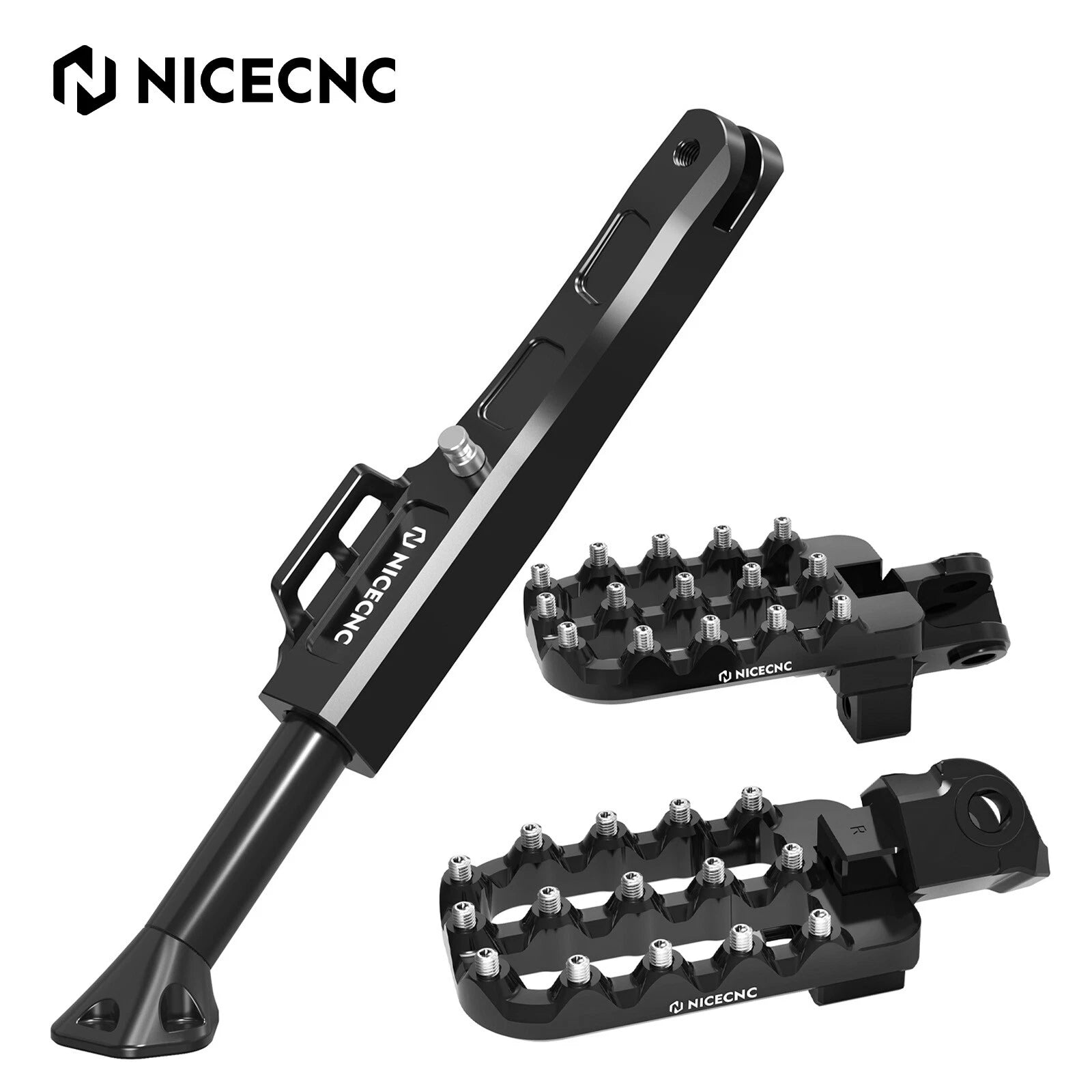 Adjustable Kickstand + Lower Larger Footpegs For KTM 690 Enduro SMC R 2008-2024