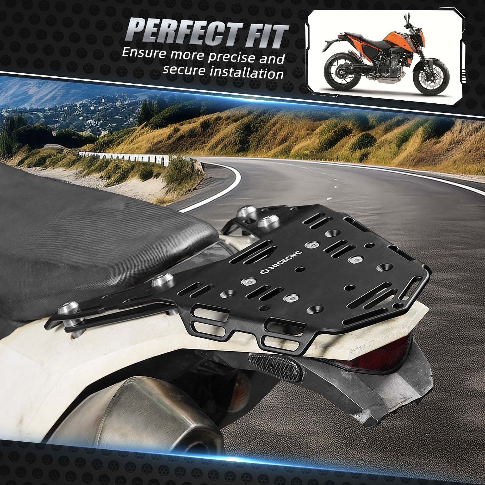 Rear Luggage Rack Cargo Pannier Carrier Kit For KTM 690 Enduro R 2008-2018