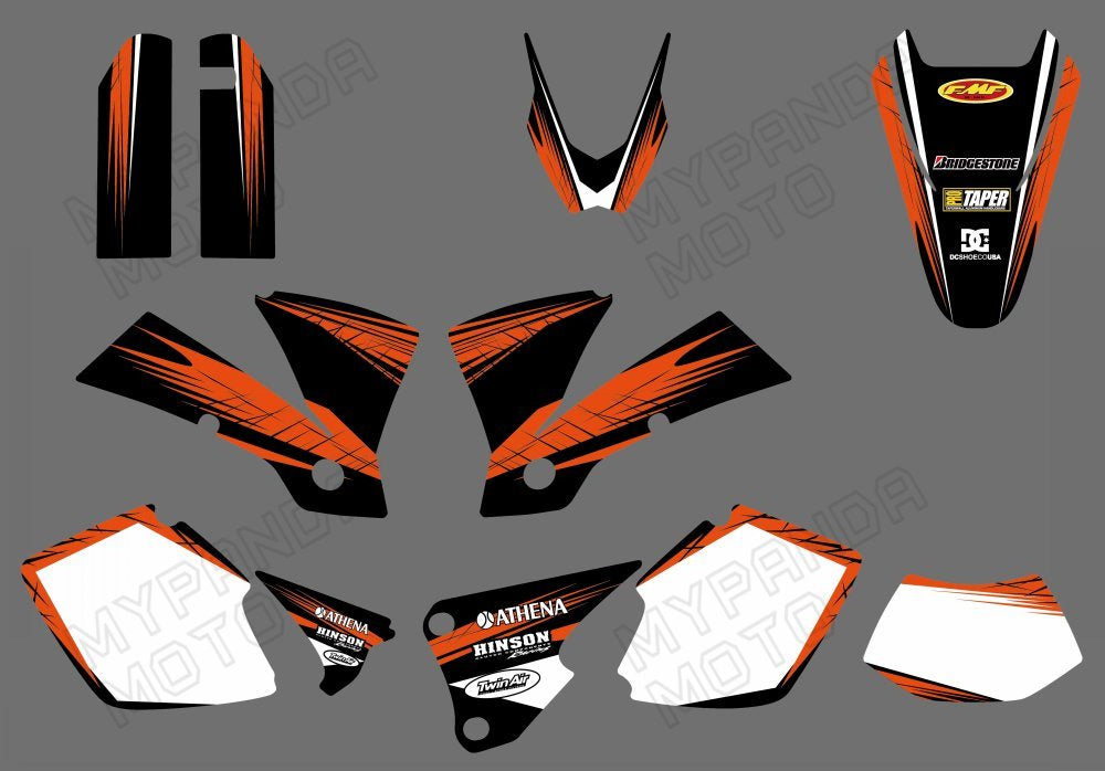 Motocross Team Full Graphic Decals Stickers Kit For KTM EXC 2003